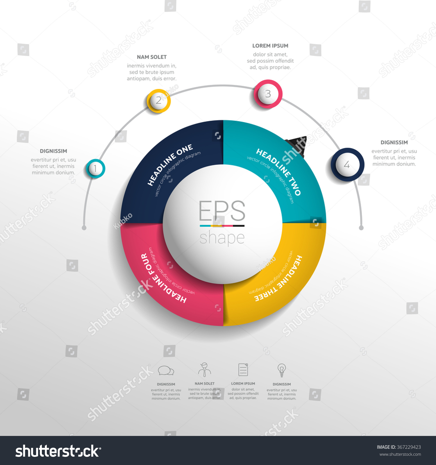 circle round infographic timeline concept vector stock circle timeline