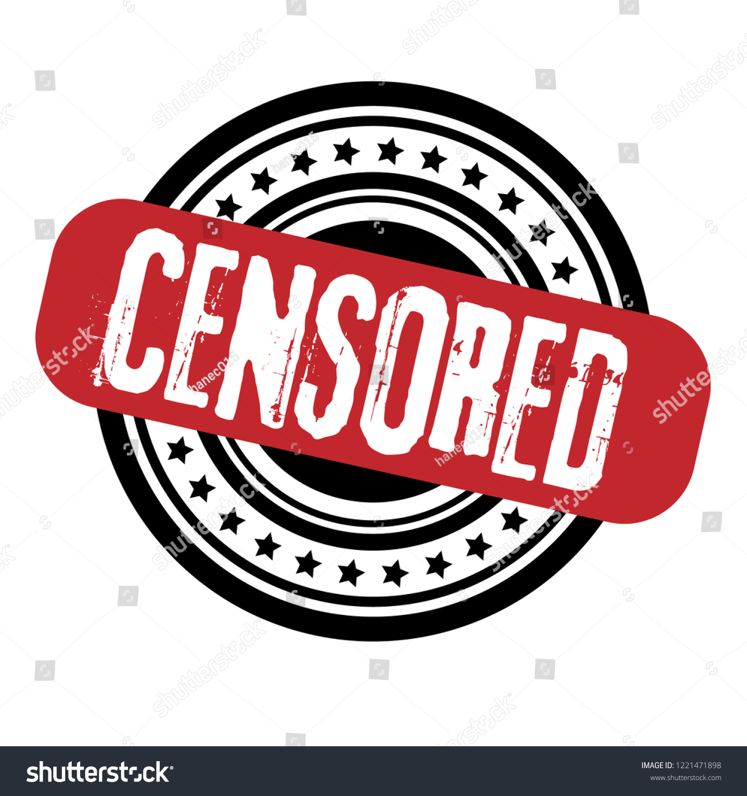 Circle Rubber Stamp Text Censored Censoredrubber Stock Vector Royalty Free