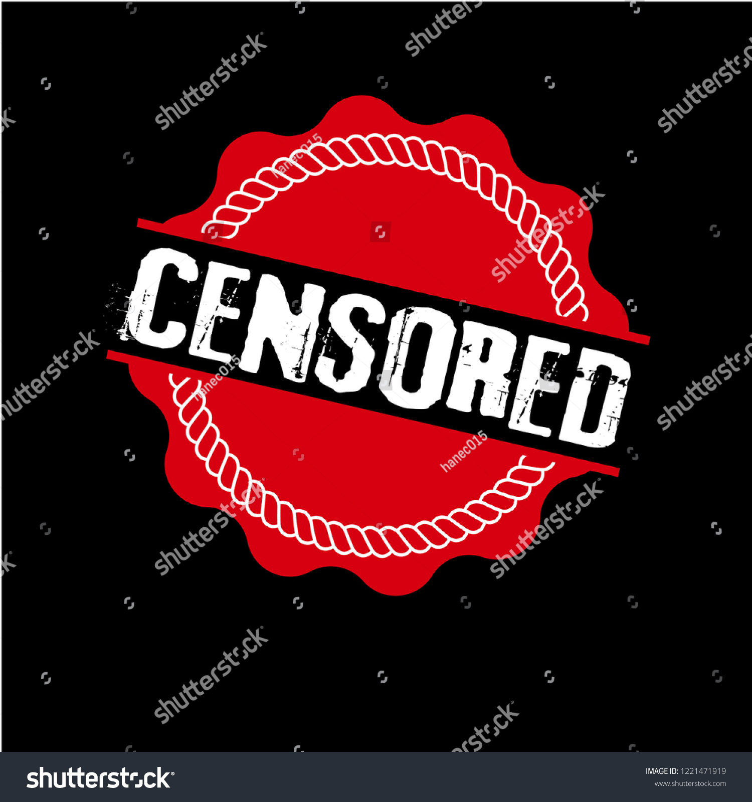 Circle Rubber Stamp Text Censored Censoredrubber Stock Vector Royalty Free