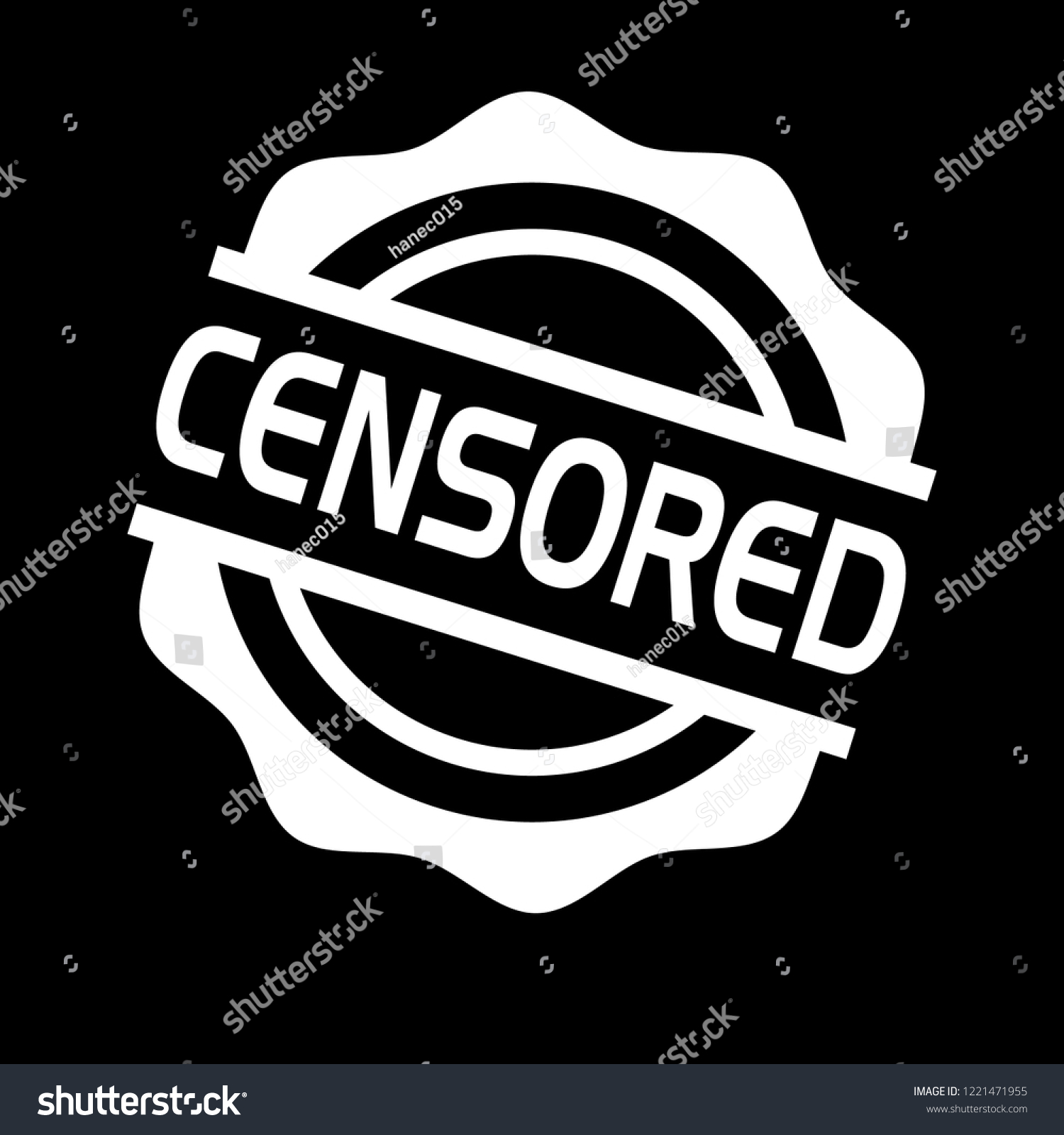 Circle Rubber Stamp Text Censored Censoredrubber Stock Vector Royalty Free