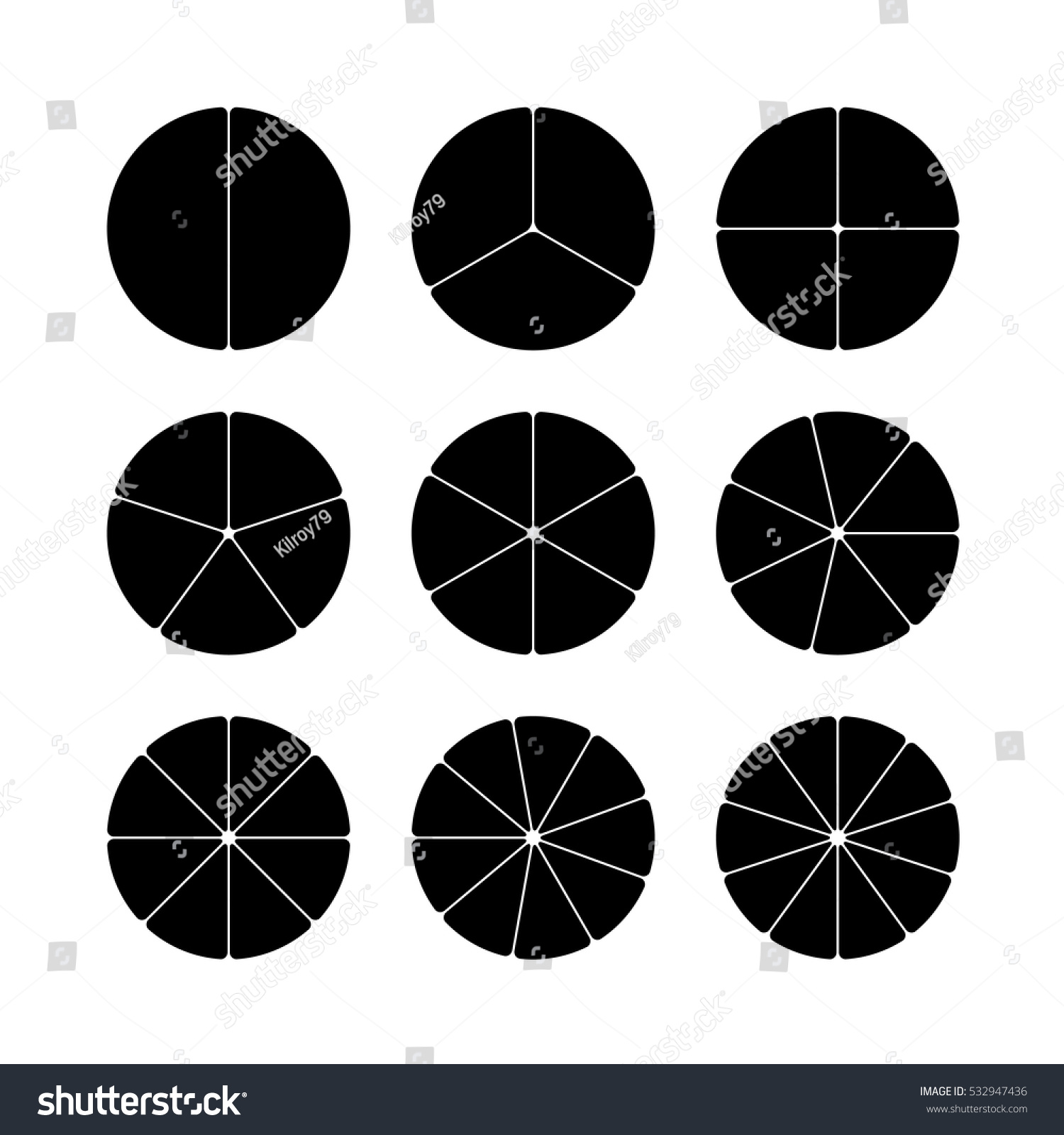 segment vector circle 8 Set Stock Various Sectors Segments Number Circle Vector