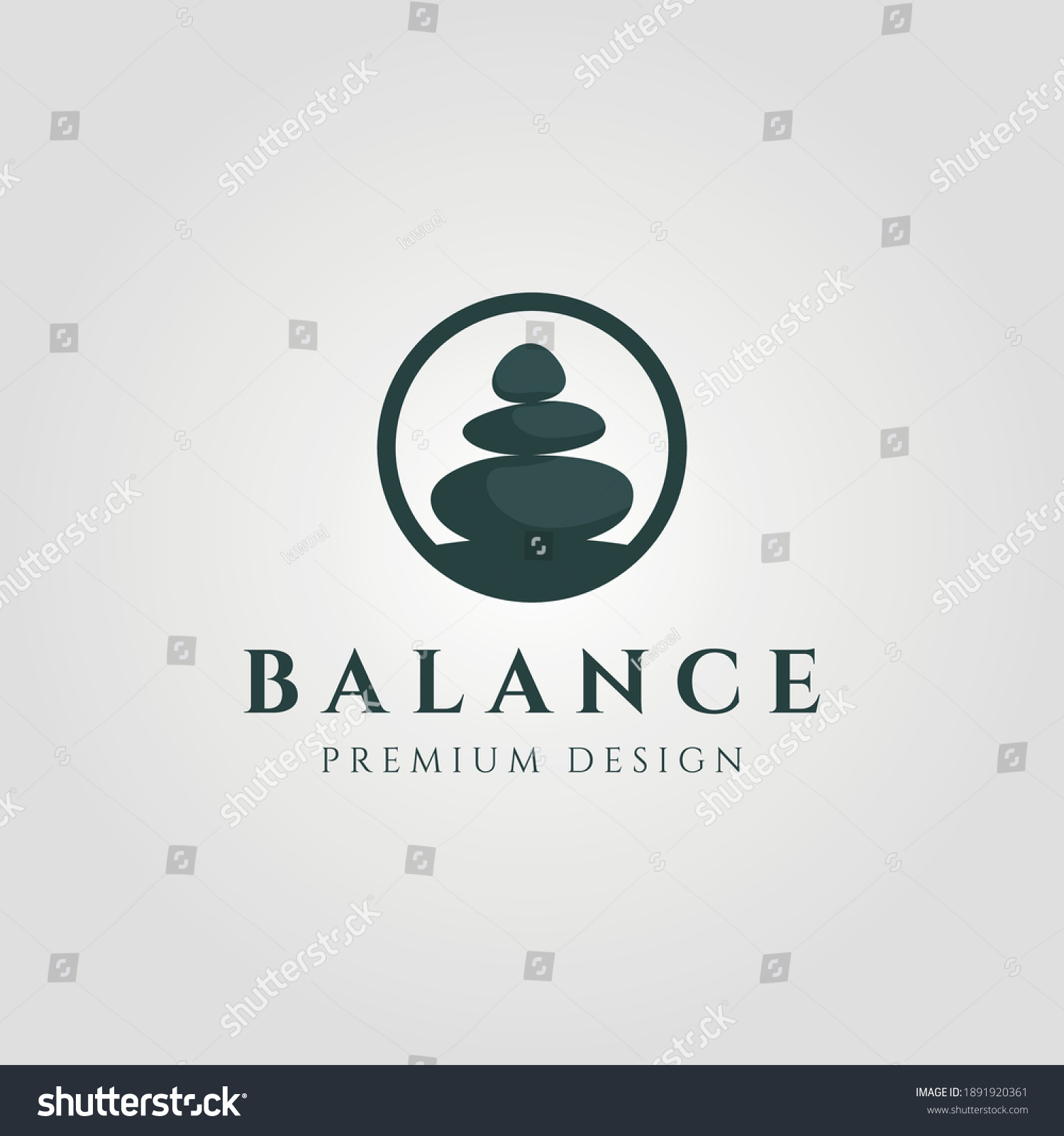 Circle Stone Balance Logo Vector Illustration Stock Vector (Royalty ...