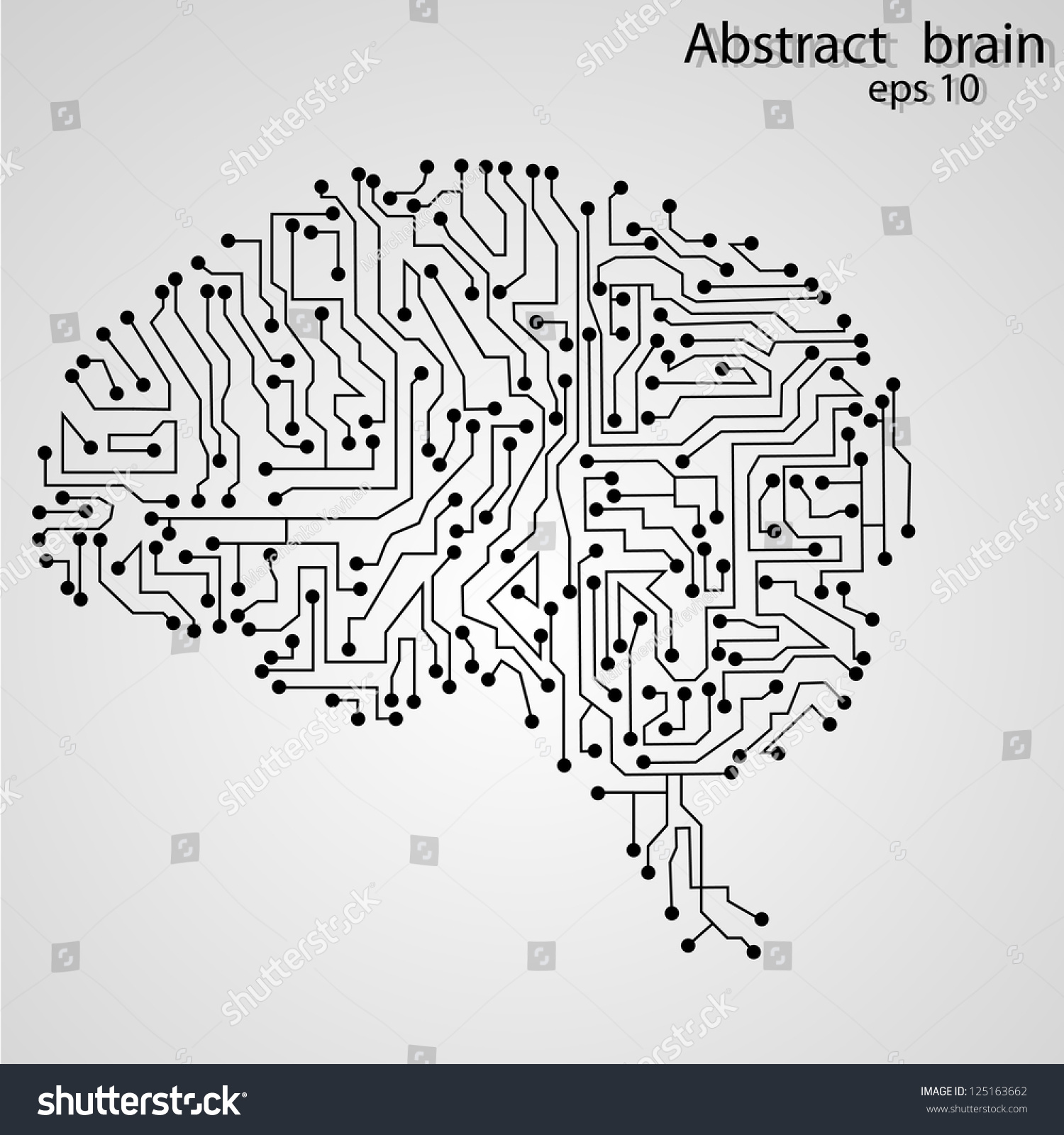 Circuit Board Brain Stock Vector Illustration 125163662 : Shutterstock