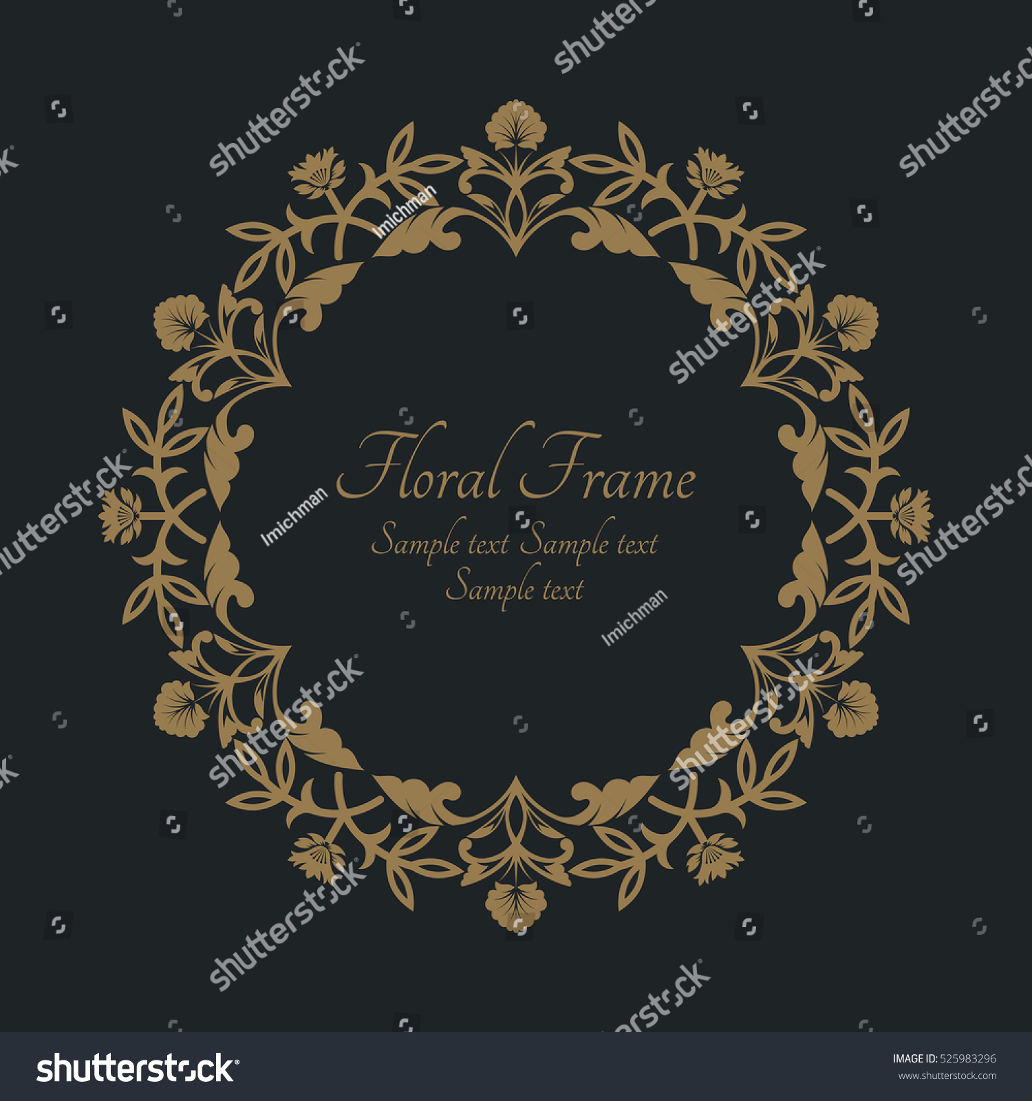 Circular Baroque Pattern Round Floral Ornament Stock ...