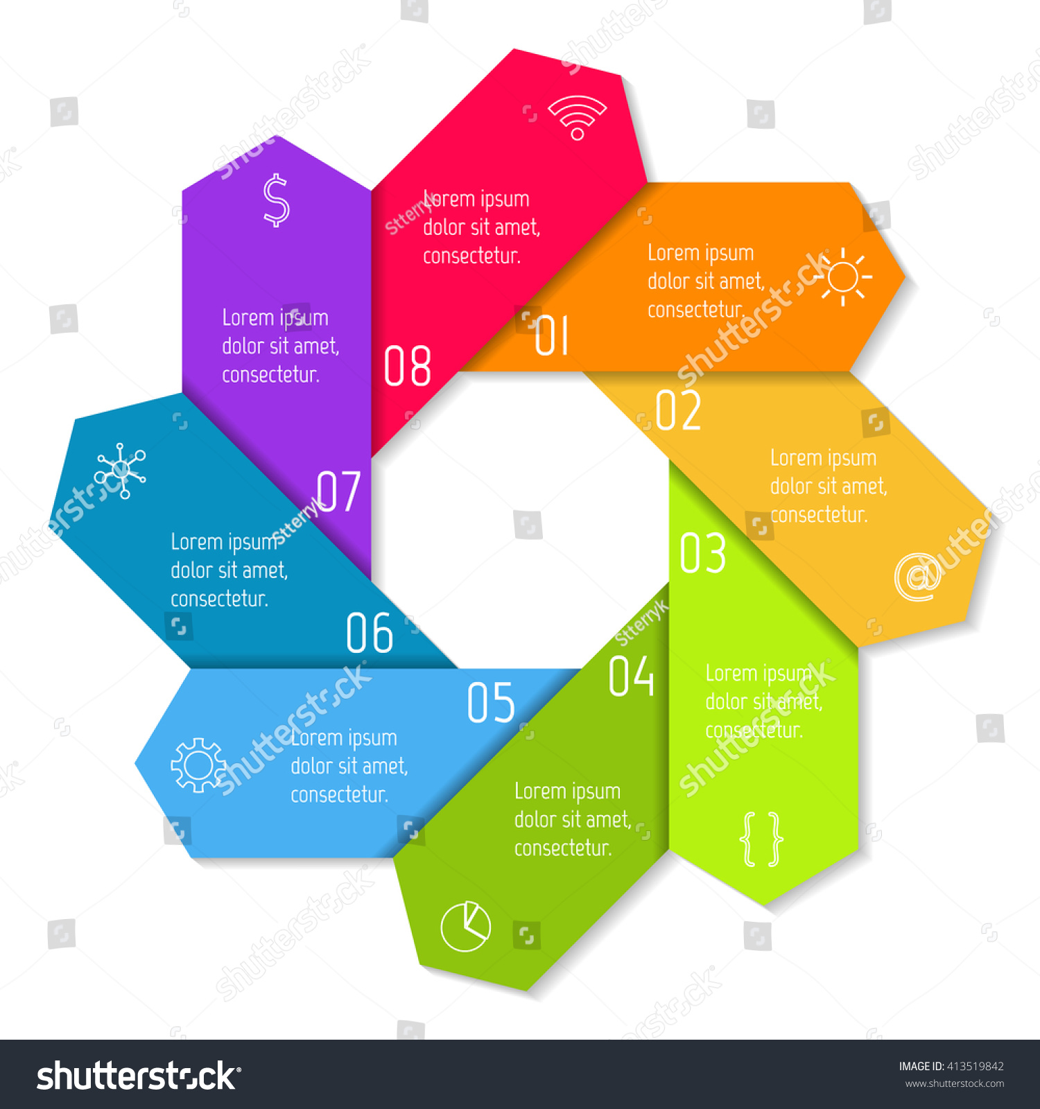 circular-connected-infographic-diagram-flower-chart-stock-vector