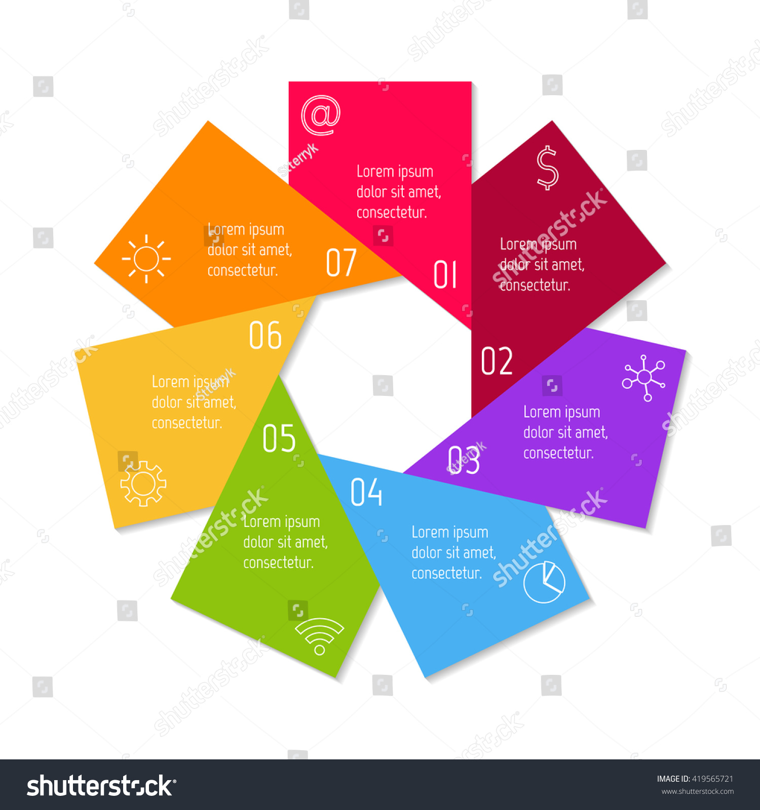 Vektor Stok Circular Connected Infographic Diagram Flower Chart Tanpa Royalti 419565721 7952