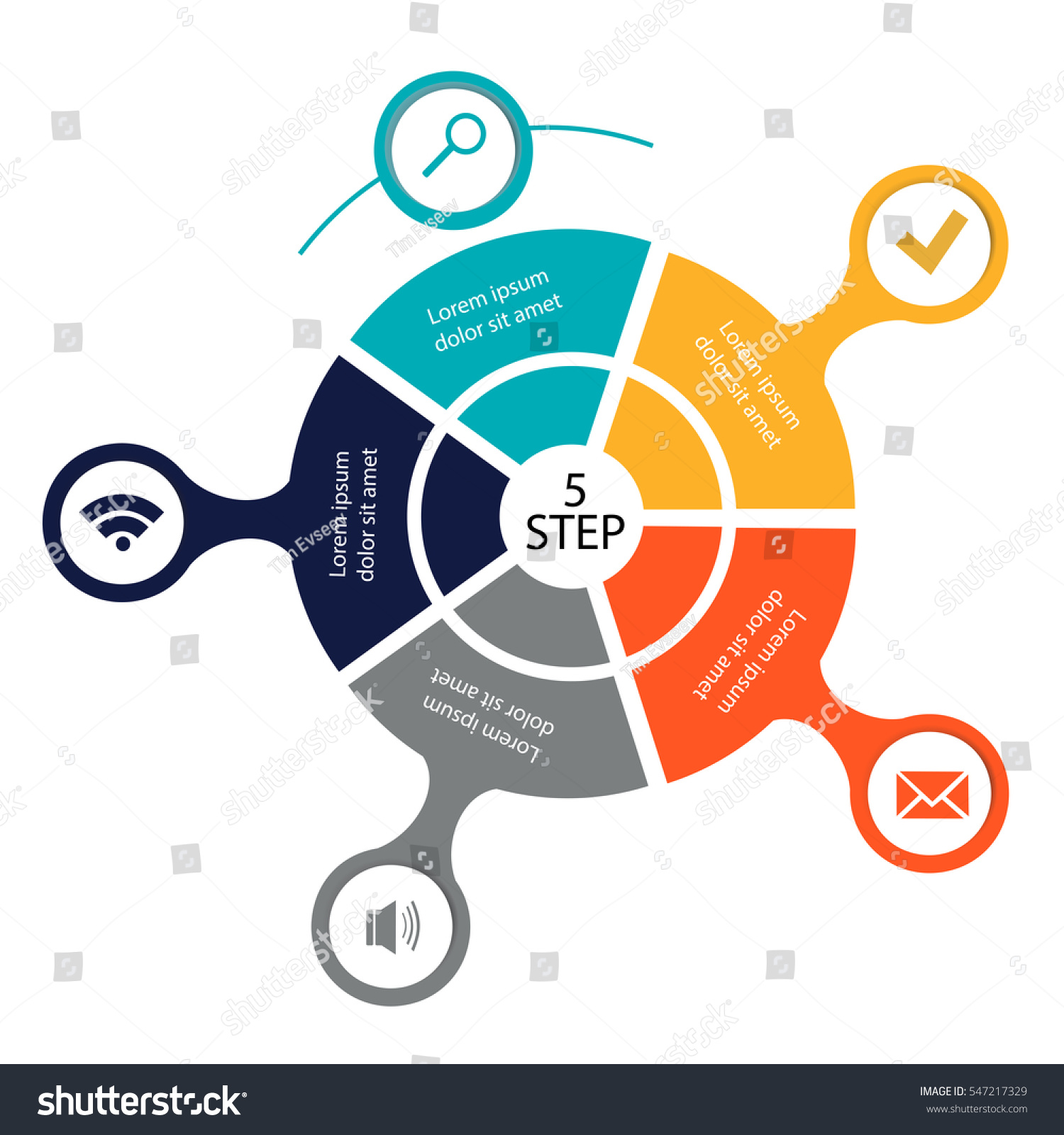 Circular Infographics 5 Steps Segments Annual Stock Vector Royalty Free 547217329 Shutterstock 3291