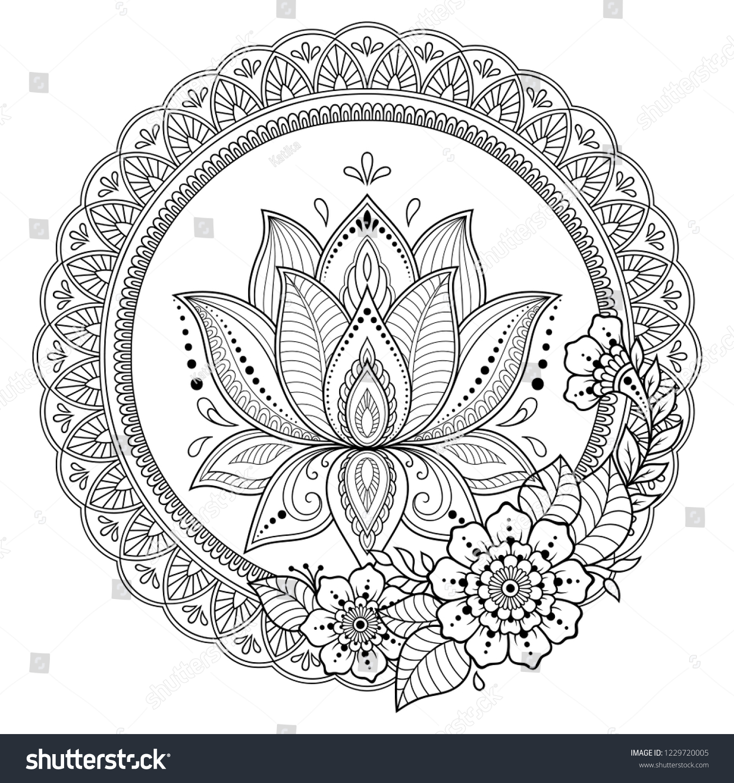 Featured image of post Henna Lotus Flower Coloring Page