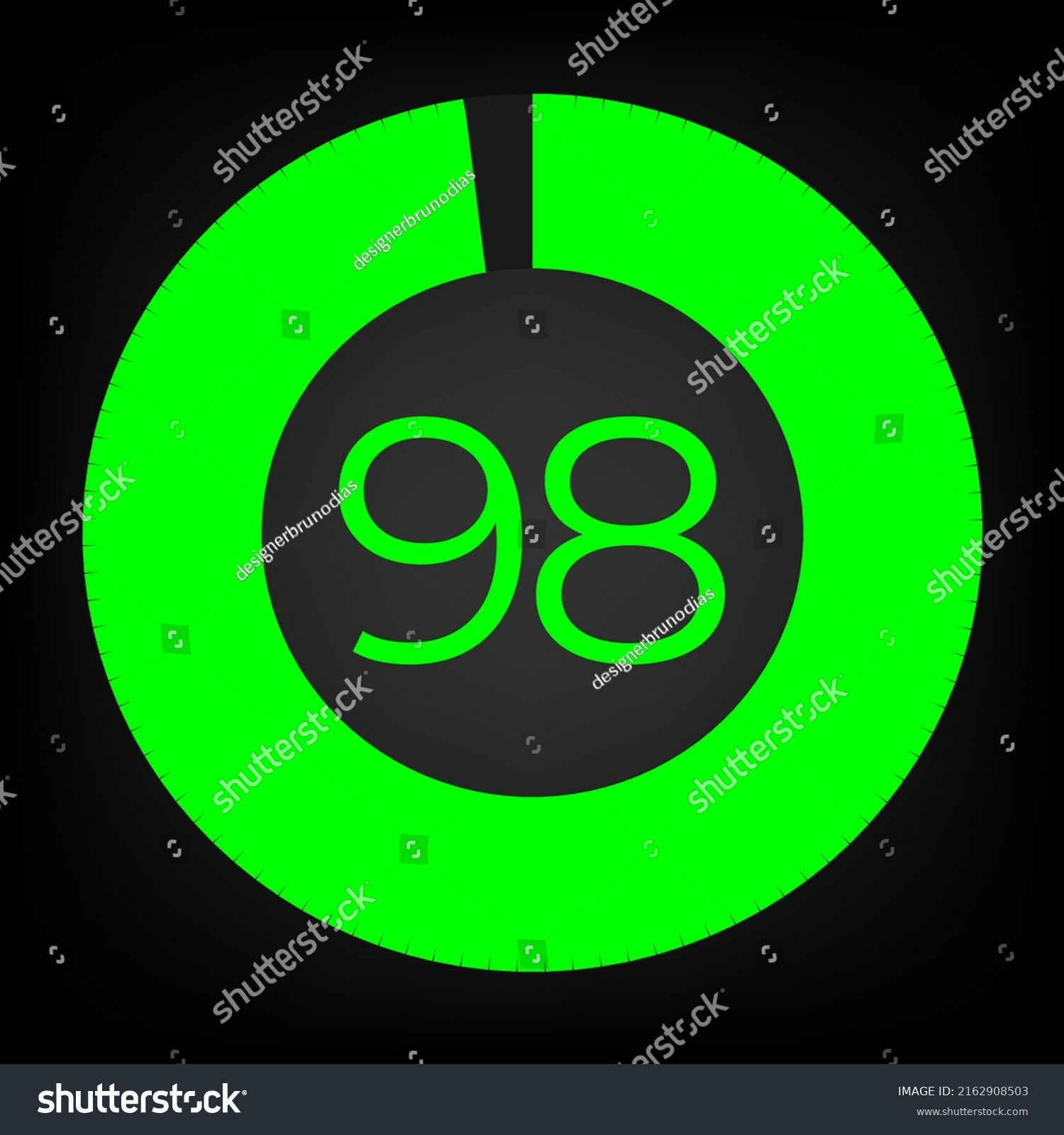 Circulate Progress Bar Numeric Count 98 Stock Vector (Royalty Free ...