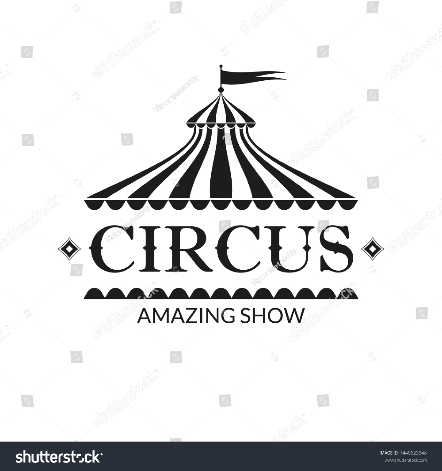 Circus Logo Badge Label Circus Tent Stock Vector (Royalty Free ...