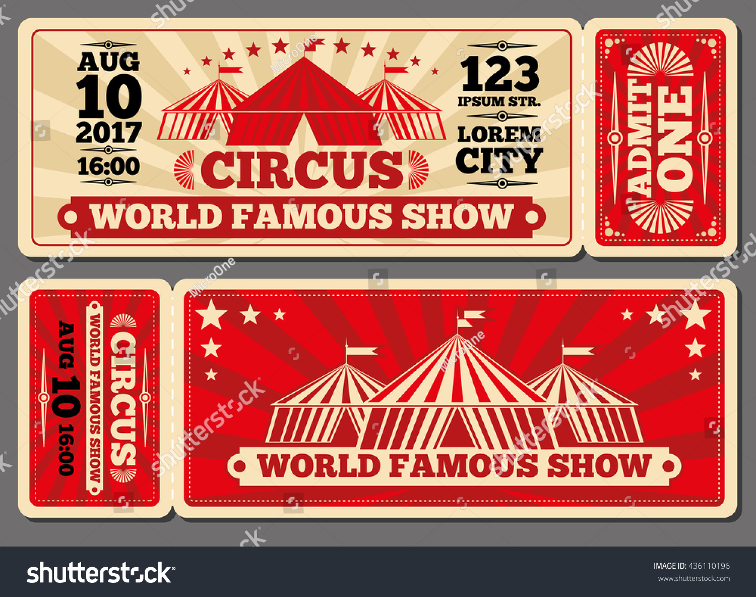 Circus Magic Show Entrance Vector Tickets Stock Vector 436110196 ...