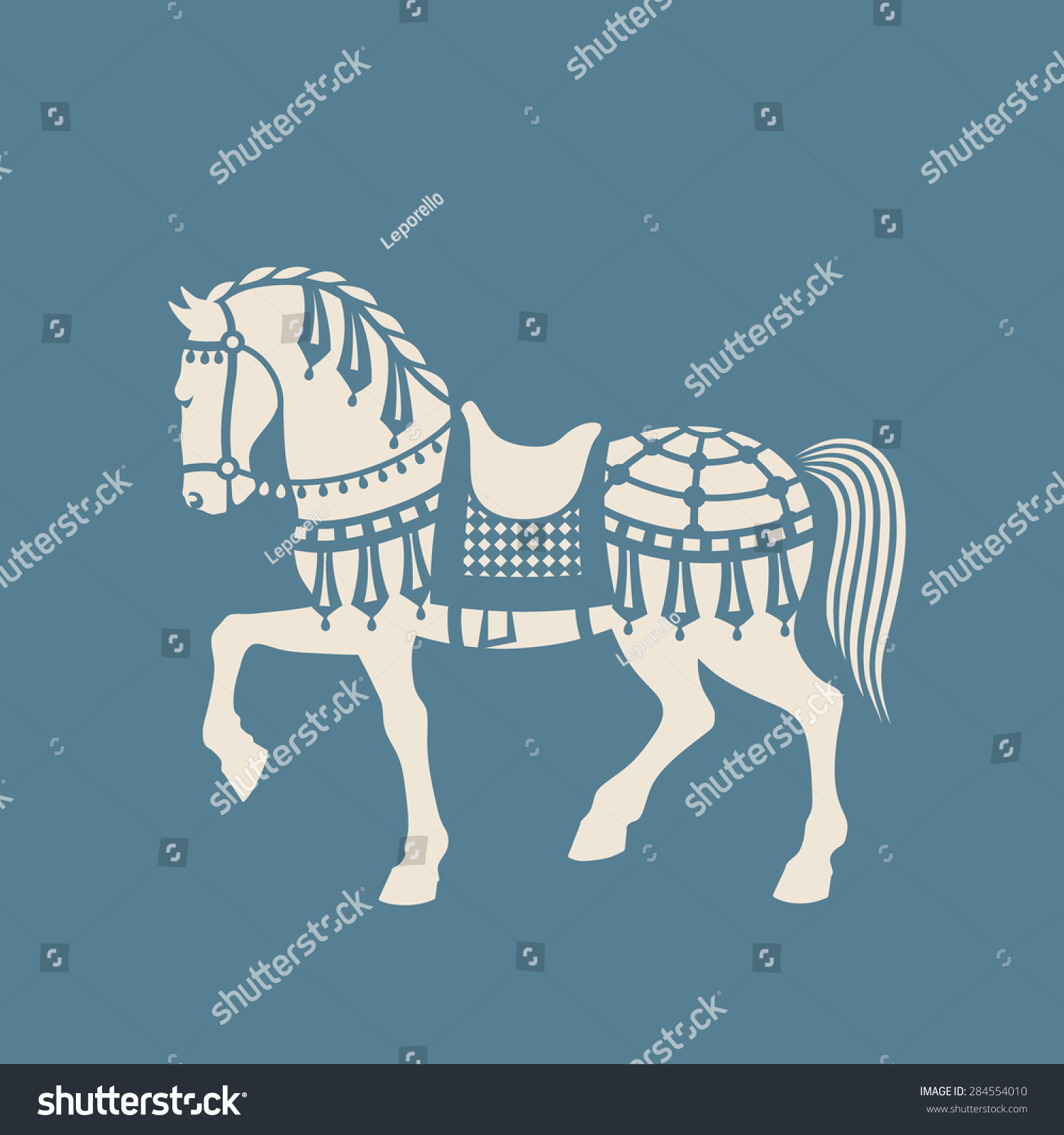 Circus Carousel Horse Graphic Arts Paper Stock Vector Royalty Free