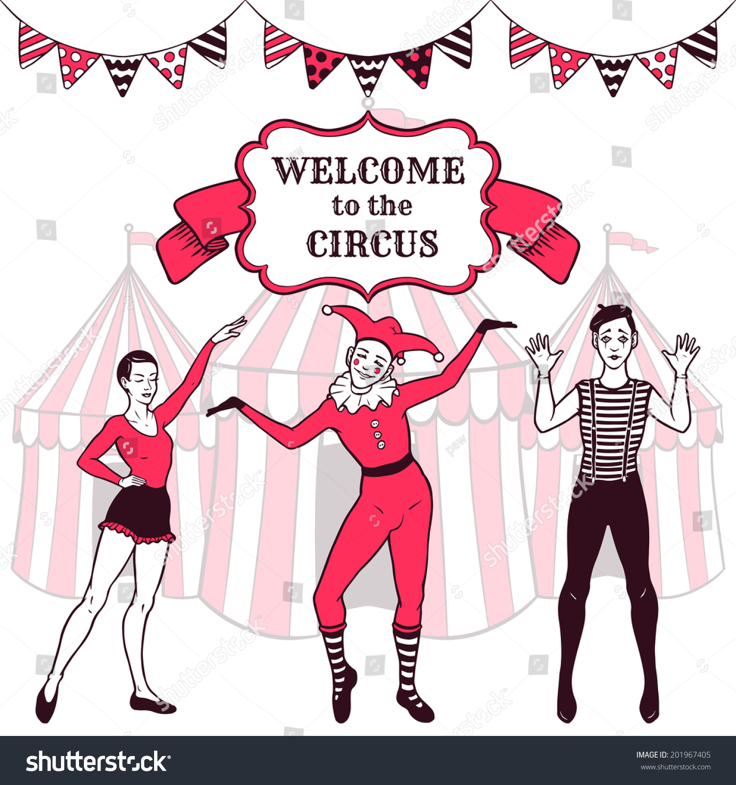 Circus Performance Advertisement Performers Stock Vector (Royalty Free ...