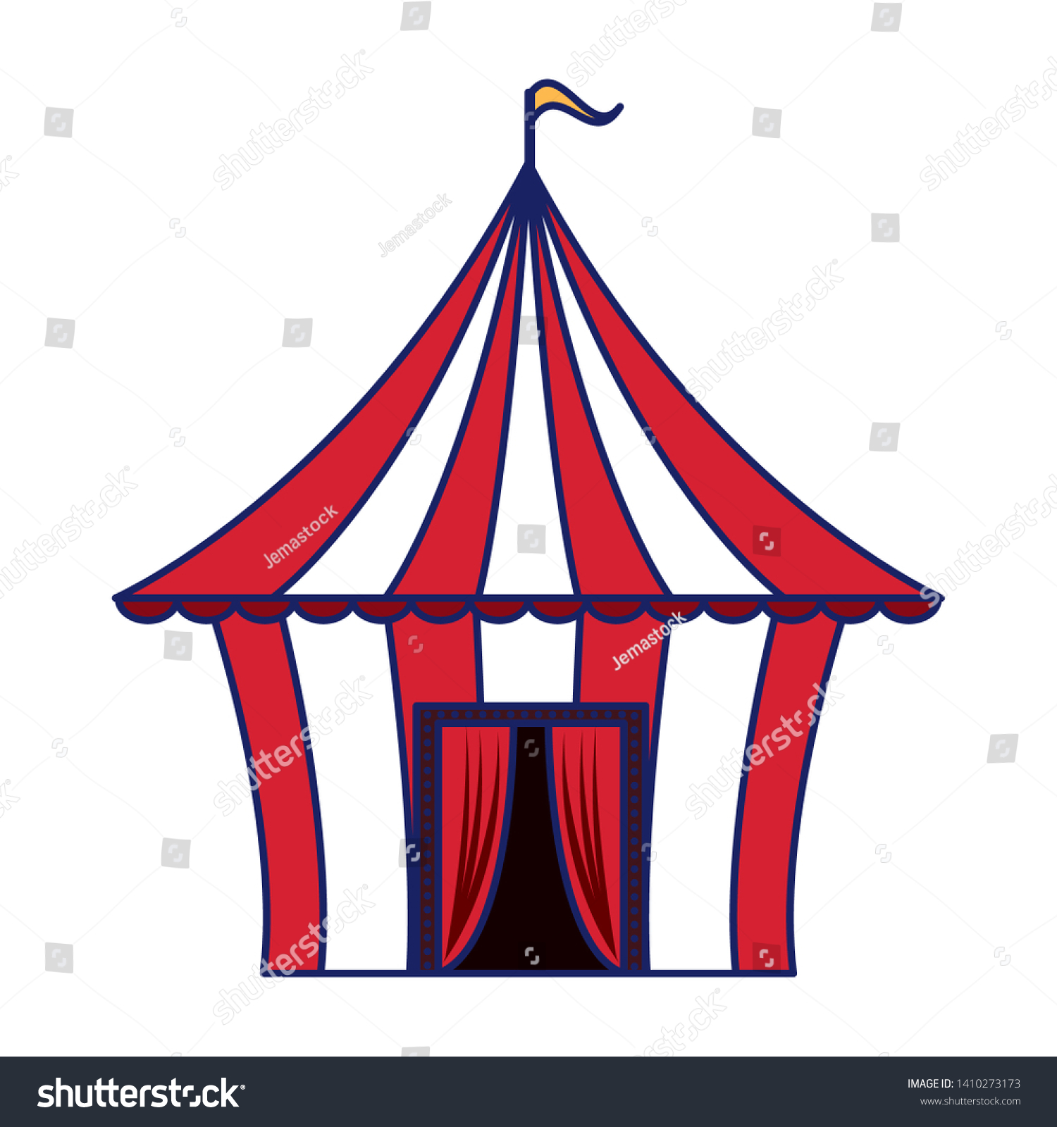 Circus Tent Flag Cartoon Isolated Vector Stock Vector (Royalty Free ...