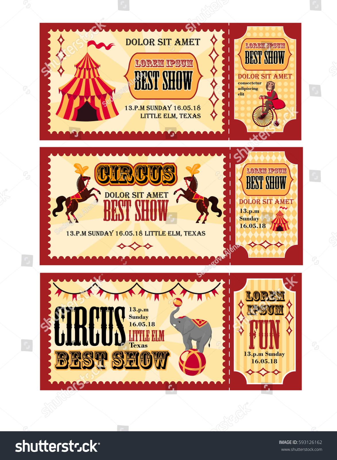 circus tickets design tent circus horses stock vector royalty free ticket poster