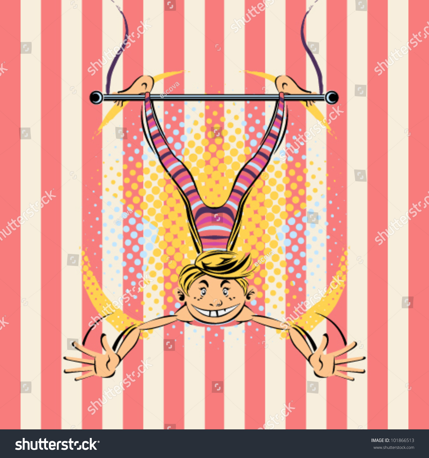 Circus Trapeze Artist Stock Vector Illustration 101866513 : Shutterstock