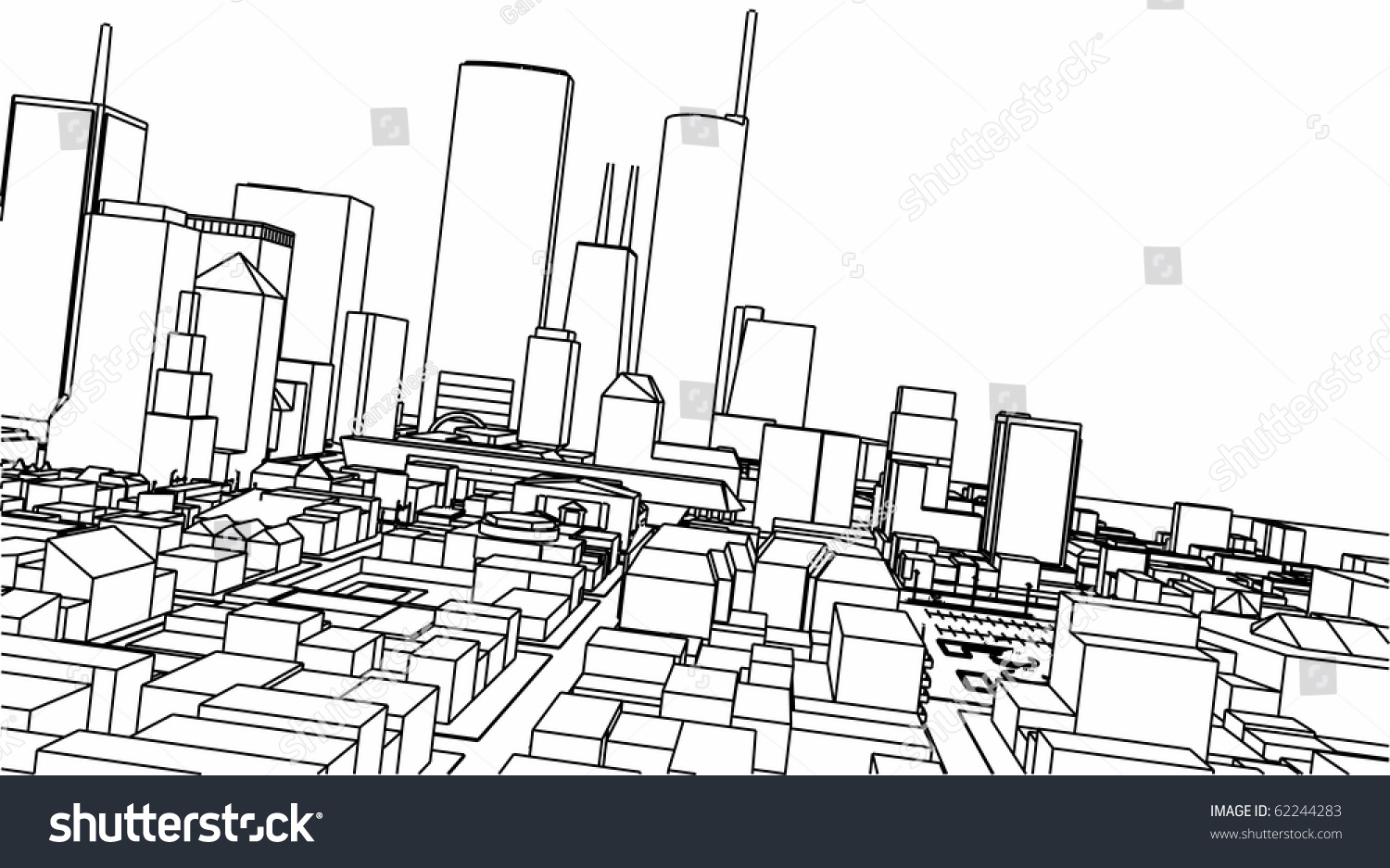 City Stock Vector Illustration 62244283 : Shutterstock