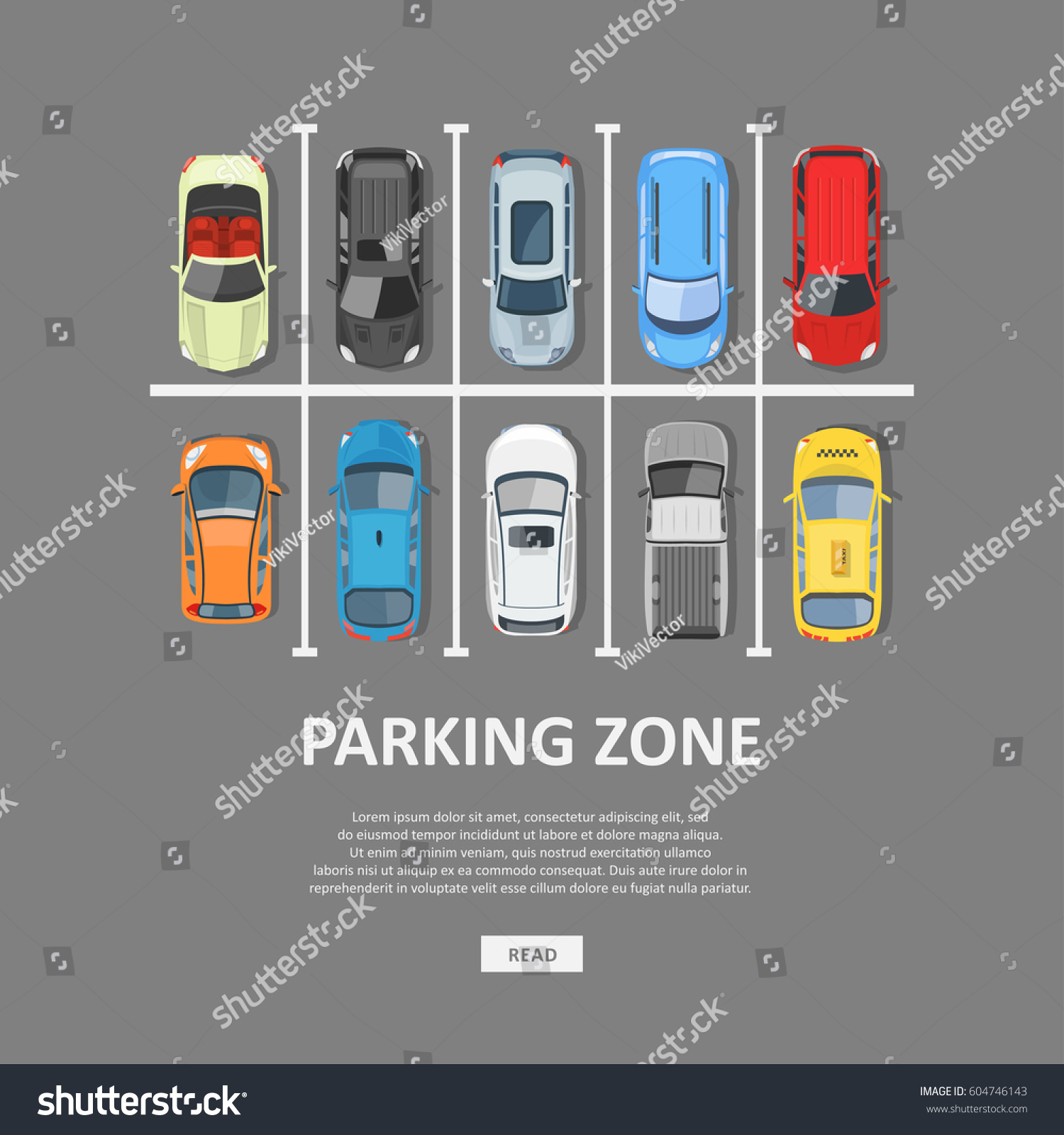 City Car Parking Vector Illustration Full Stock Vector Royalty Free