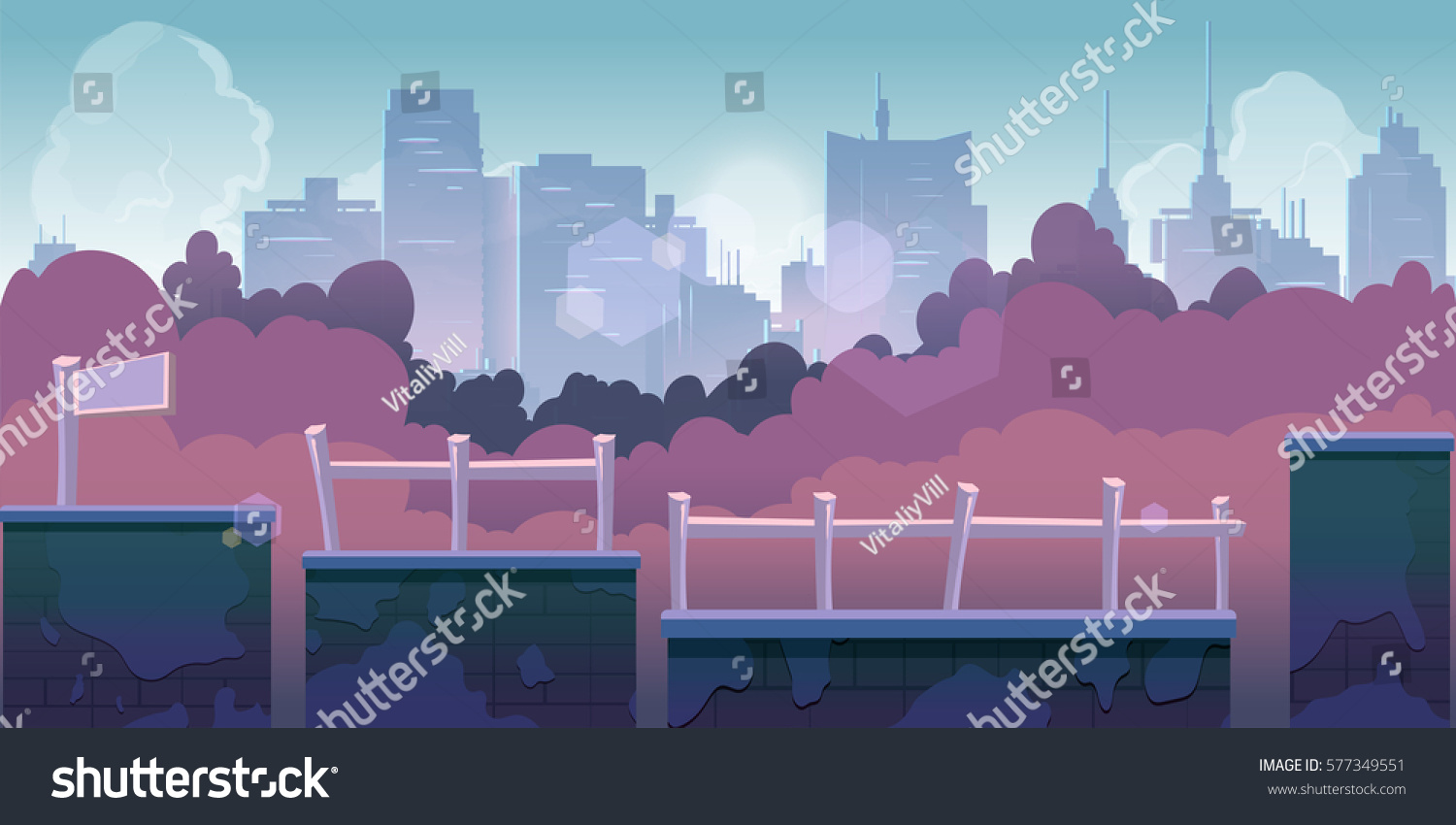 都市のゲーム背景 2dゲームアプリケーション アプリケーション用のベクターイラスト のベクター画像素材 ロイヤリティフリー