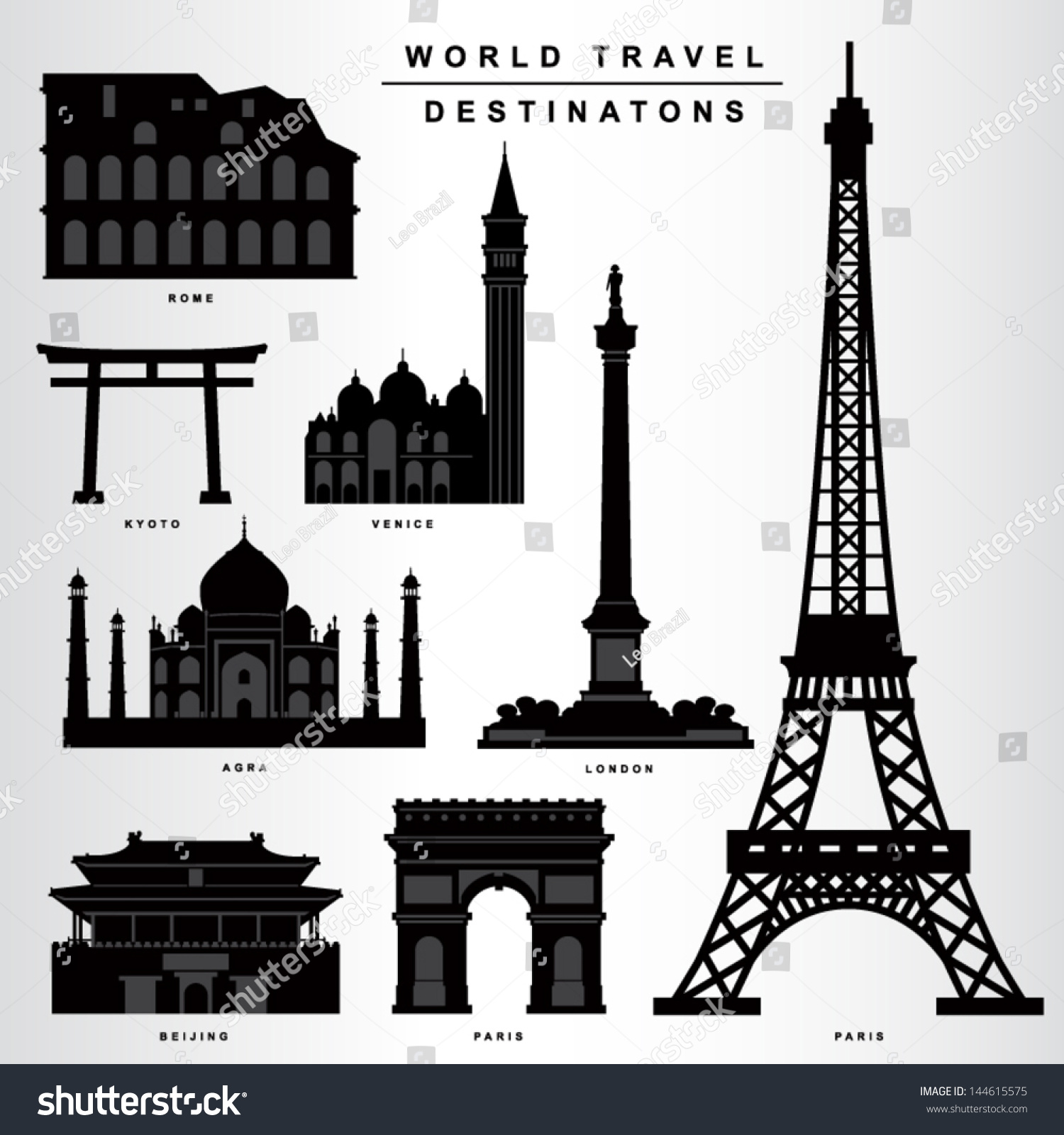 City Icons Stock Vector Illustration 144615575 : Shutterstock