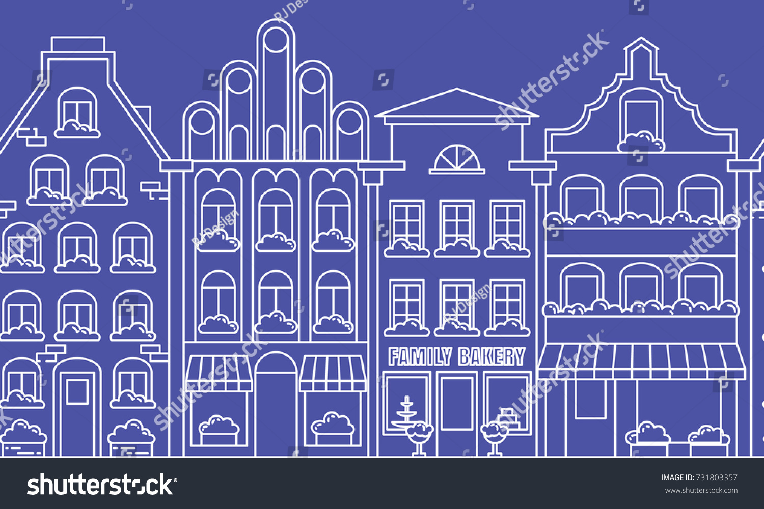 Download City Landscape Border Seamless Pattern Apartment Stock ...