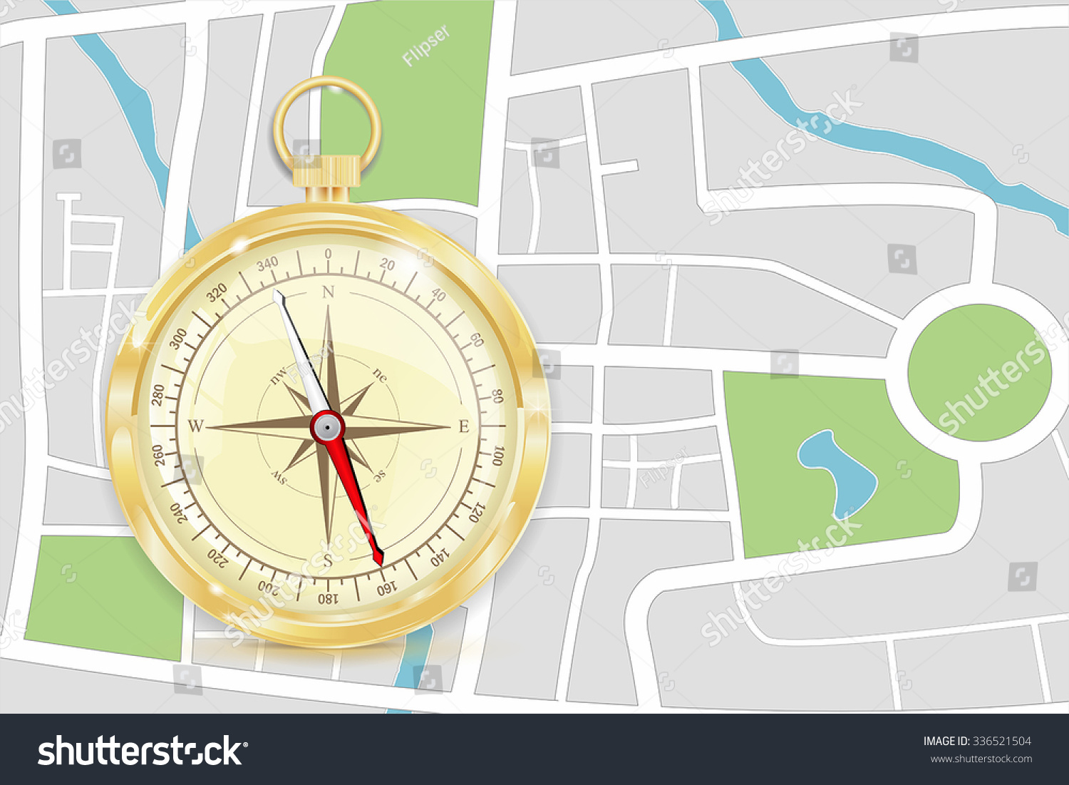 City Map Abstract Town Plan Compass Stock Vector Royalty Free