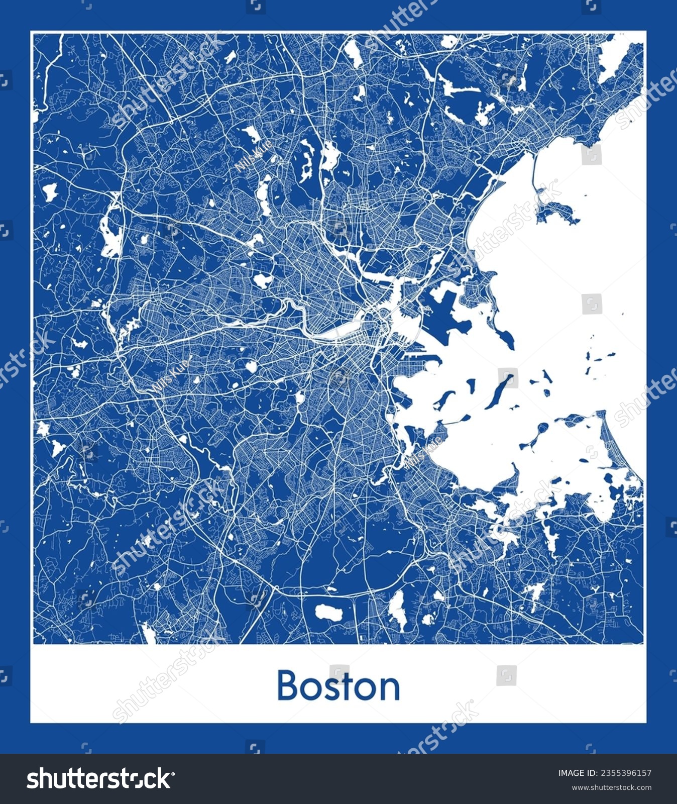 SVG of City Map Boston United States North America blue print round Circle vector illustration svg