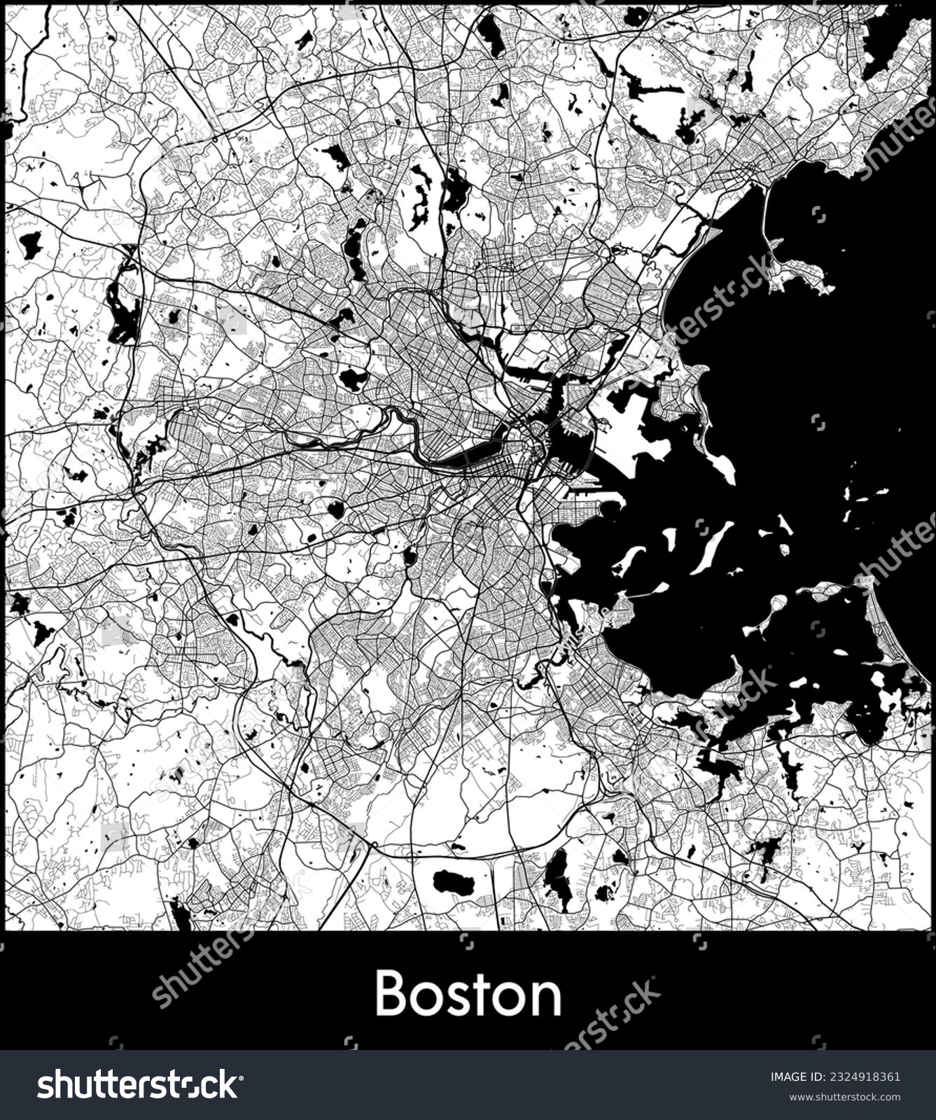 SVG of City Map Boston United States North America vector illustration svg