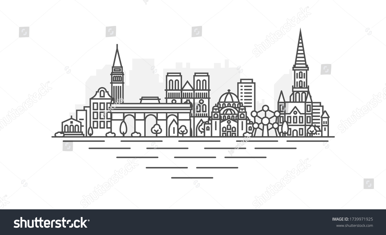 1,232 Brussels architecture Stock Vectors, Images & Vector Art ...