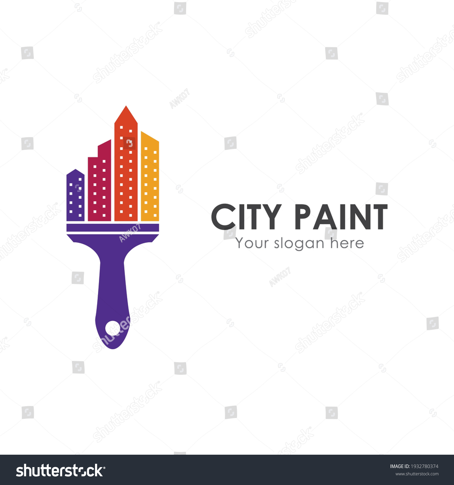 City Paint Logo Business Vector Template Stock Vector (Royalty Free ...