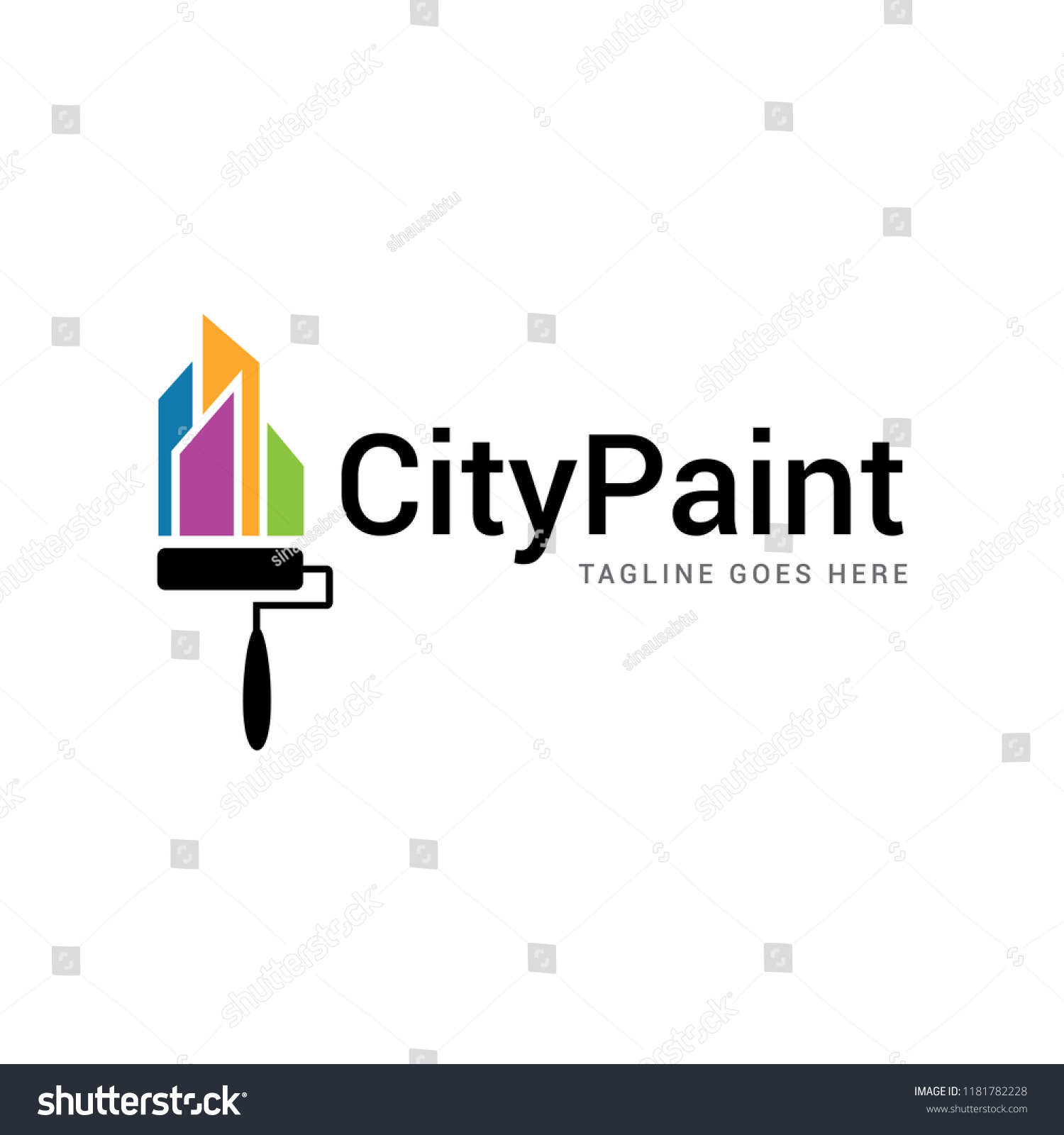 City Painting Colorful Logo Icon Vector Stock Vector (royalty Free 