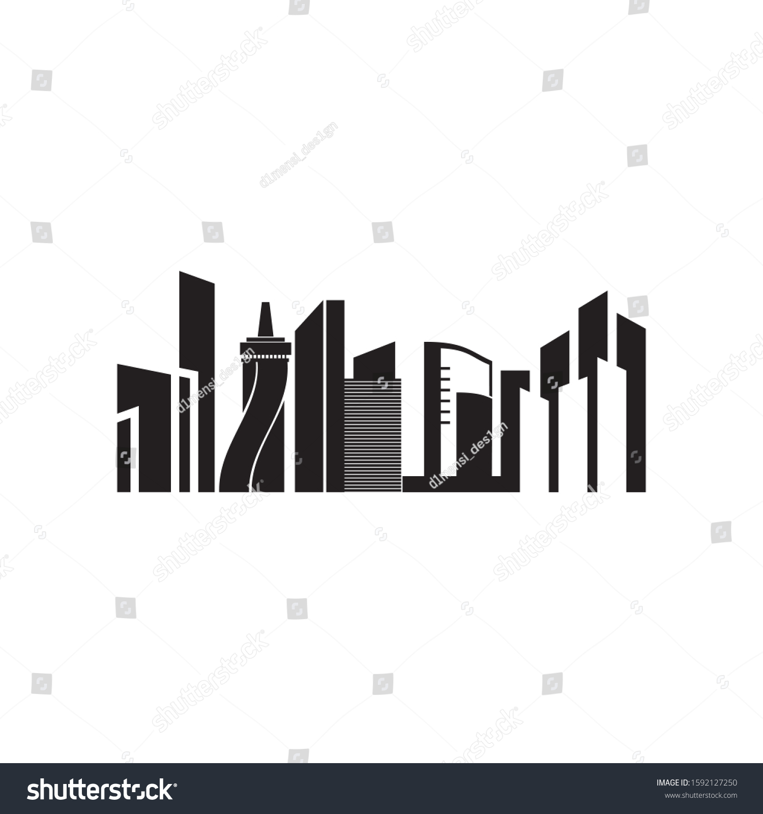 City Scape Inspiration Illustration Logo Design Stock Vector (Royalty ...