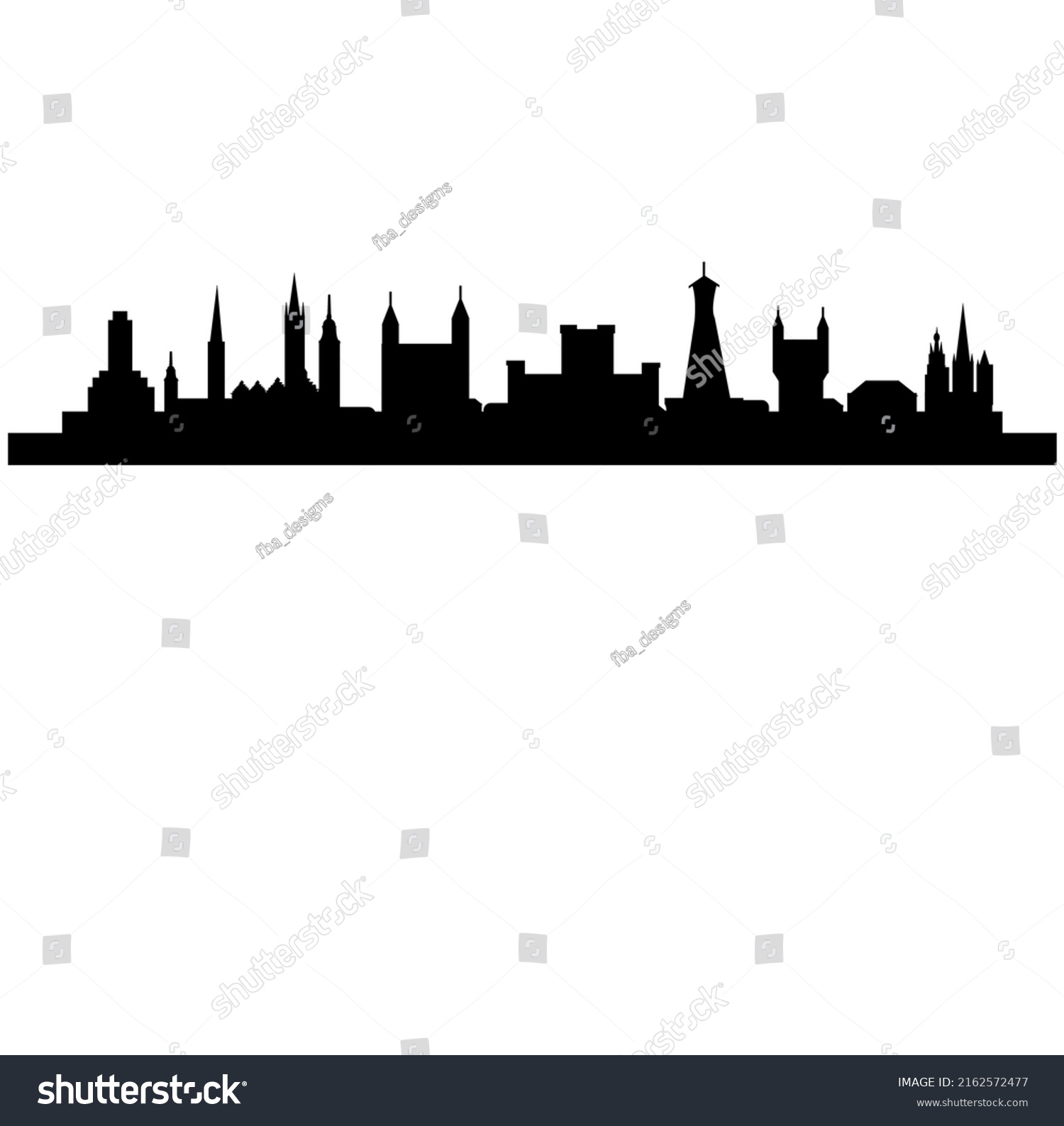 City Skyline Lausanne Switzerland Stock Vector (Royalty Free ...