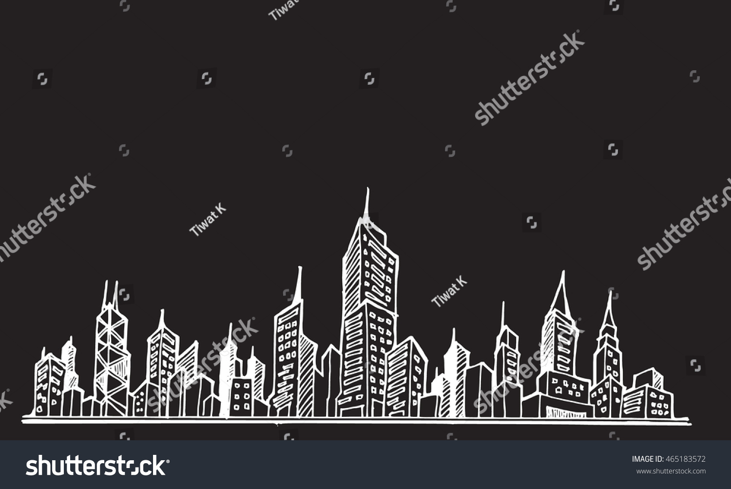 City Skylines Cartoon Doodle Style On Stock Vector (Royalty Free ...