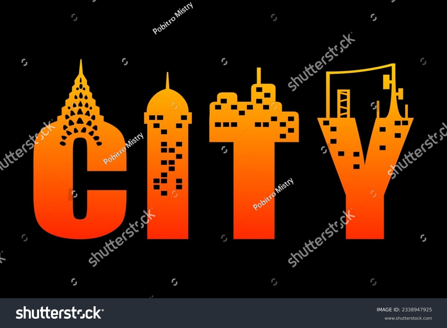 SVG of City text effect with building vector design. svg