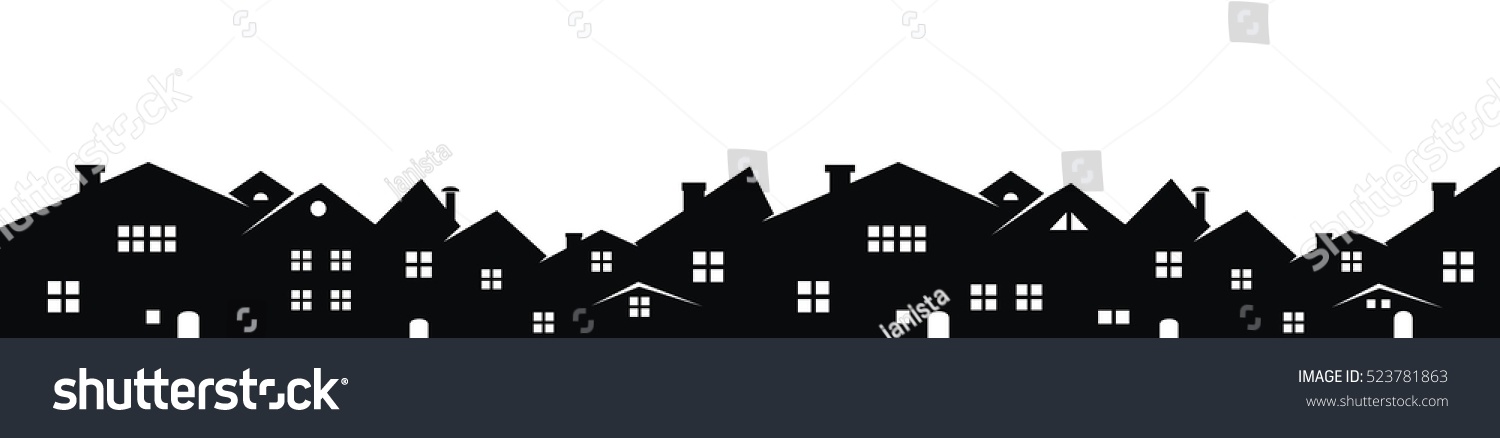 City Vector Icon Background Black White Stock Vector 523781863