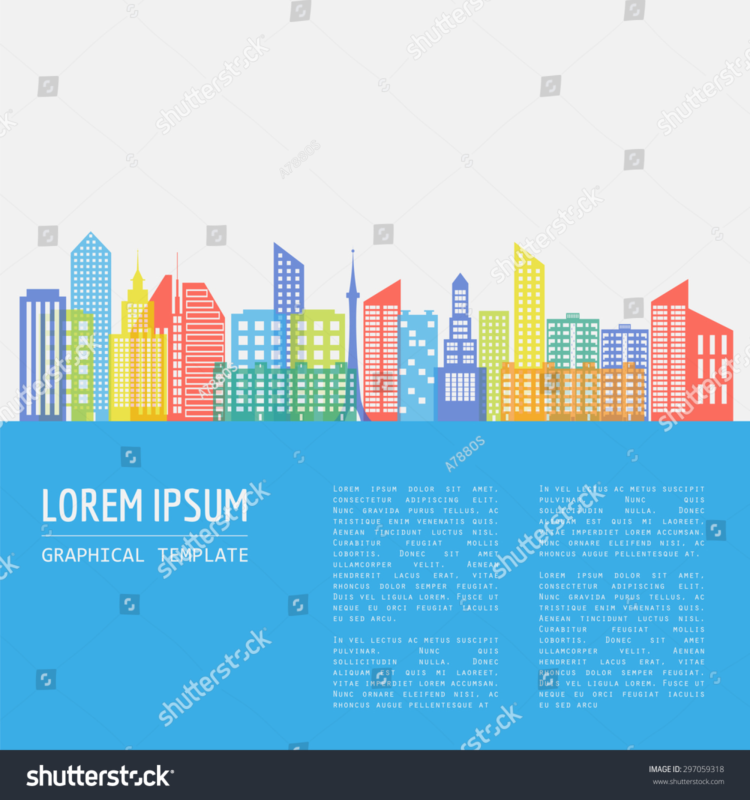 Cityscape Graphic Template. Modern City Architecture. Vector ...