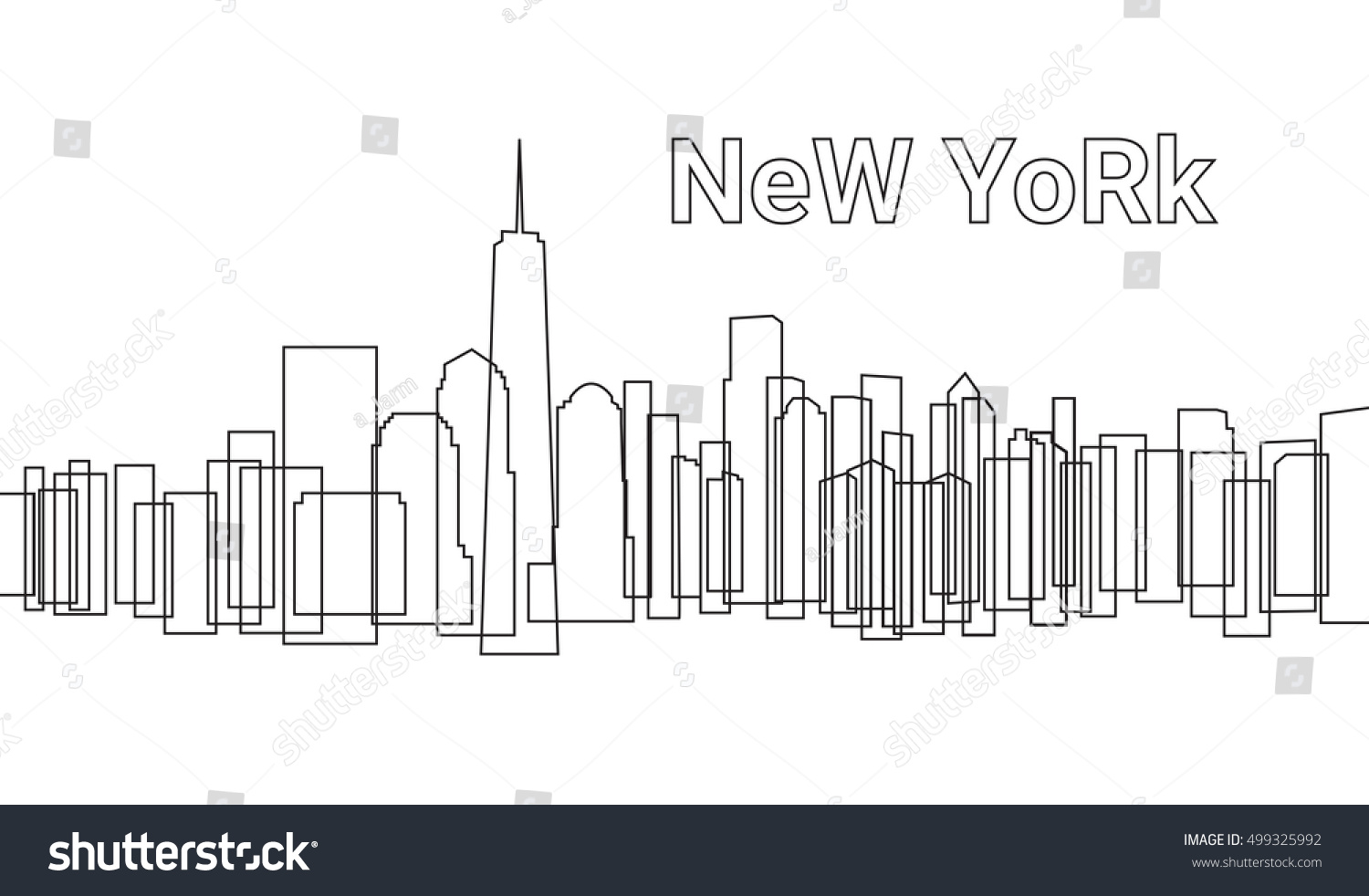 Cityscape New York Background Modern City Stock Vector (Royalty Free ...