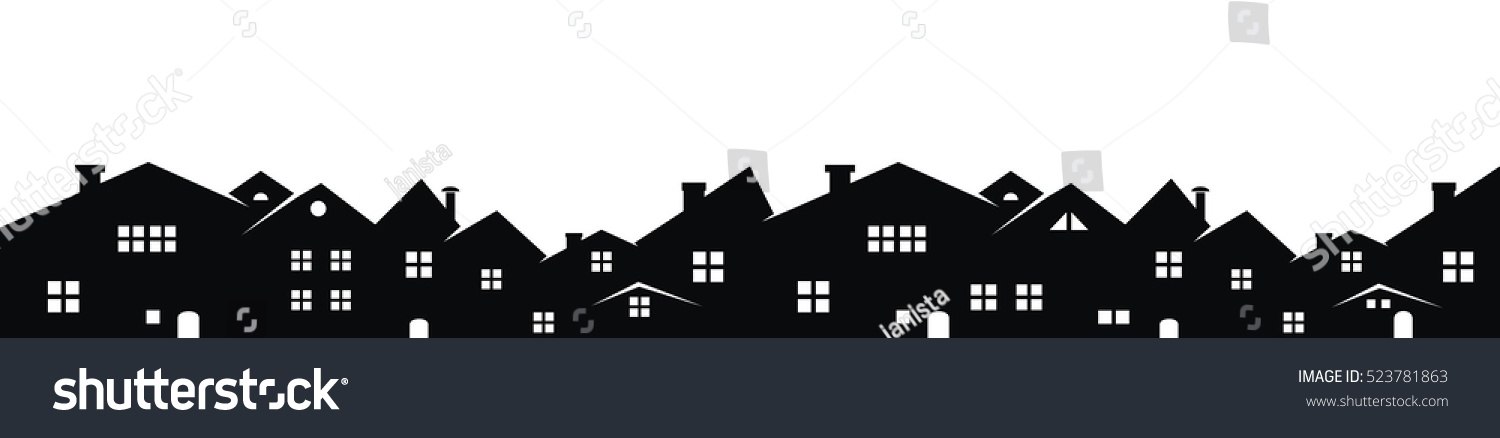 SVG of cityscape, vector icon, black silhouette on white background svg