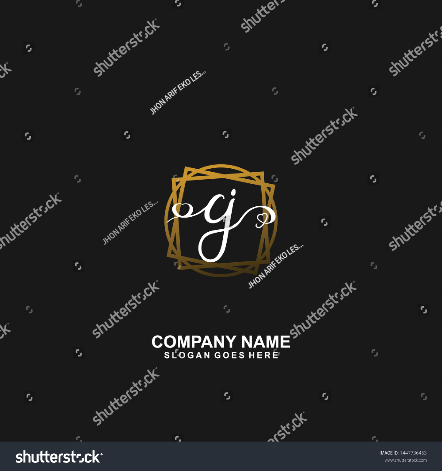 Cj Initial Handwriting Logo Vector Stock Vector (Royalty Free ...