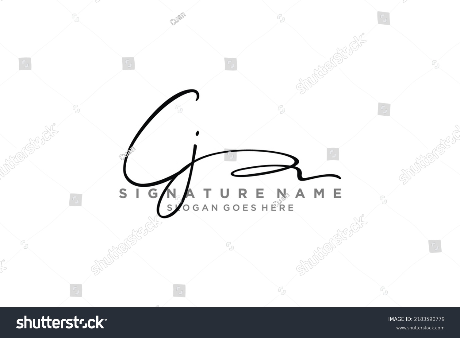 Cj Letter Signature Logo Template Elegant Stock Vector (Royalty Free ...