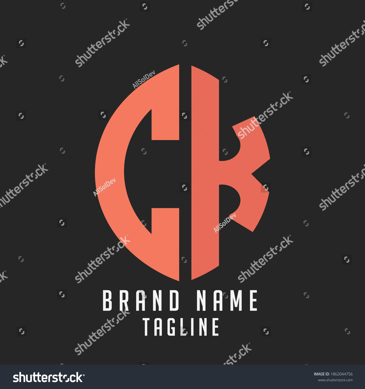 Ck Initials Logo Name Initials Logo Stock Vector Royalty Free