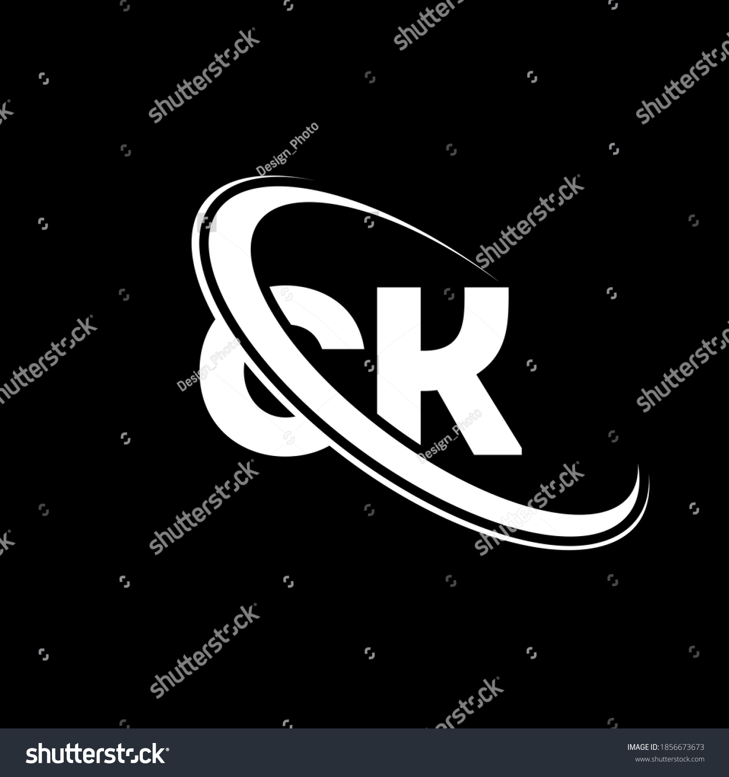 Ck Logo C K Design White Stock Vector (Royalty Free) 1856673673