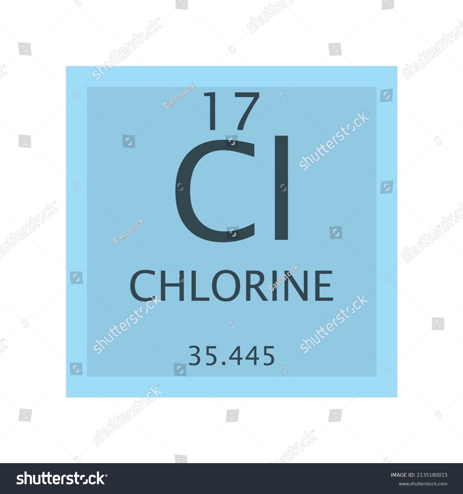 Cl Chlorine Halogen Chemical Element Periodic Stock Vector (Royalty ...