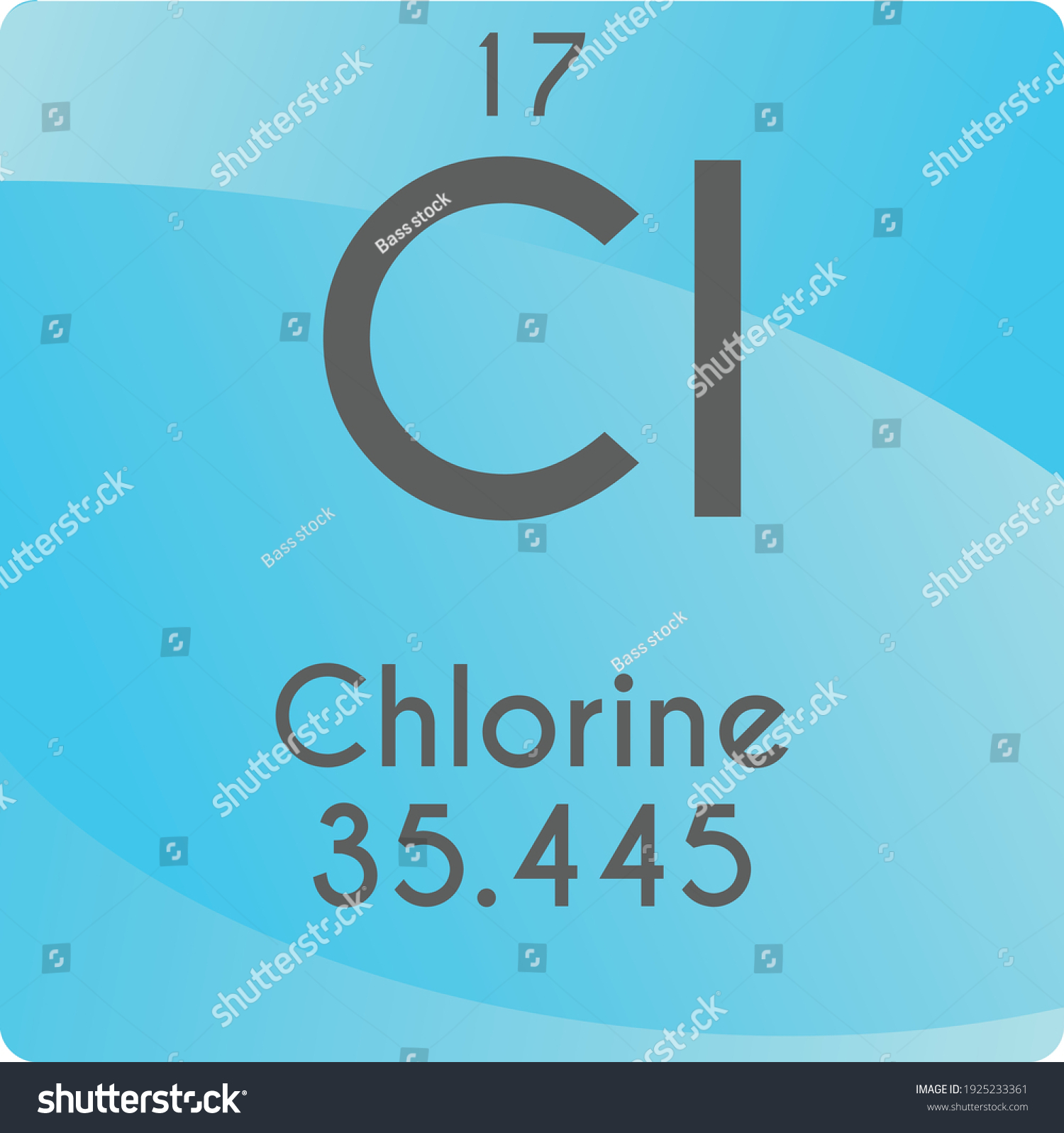 Cl Chlorine Halogen Chemical Element Vector Stock Vector (Royalty Free ...