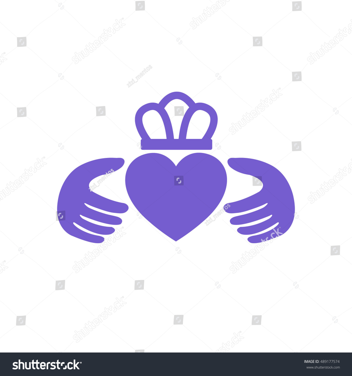 Claddagh Ring Icon. Vector Illustration 489177574 Shutterstock
