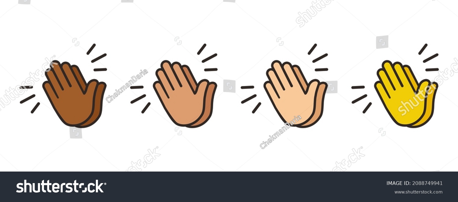 Clapping Hands Emoticons Applause Icon Set Stock Vector (Royalty Free ...