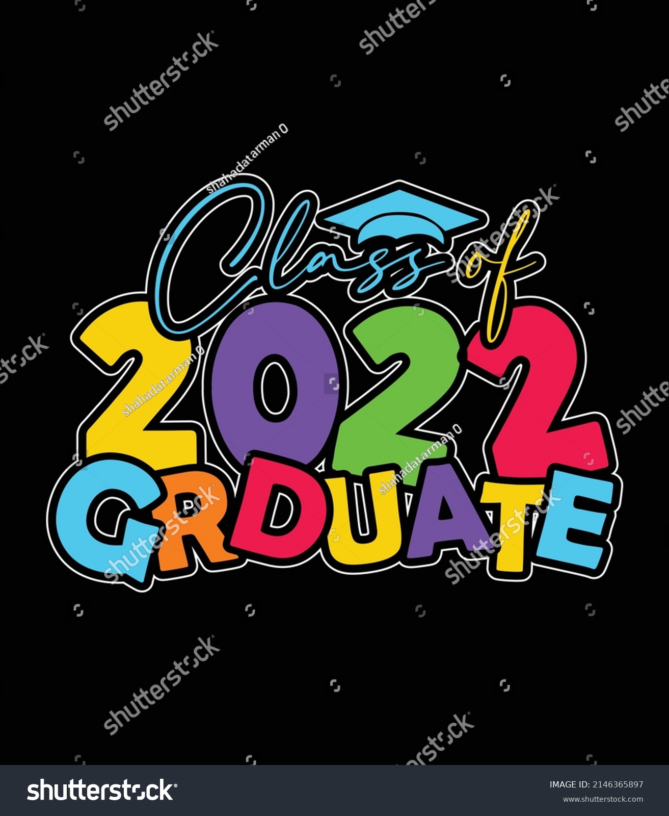 SVG of class of 2022 graduate. Graduation t-shirt design. svg