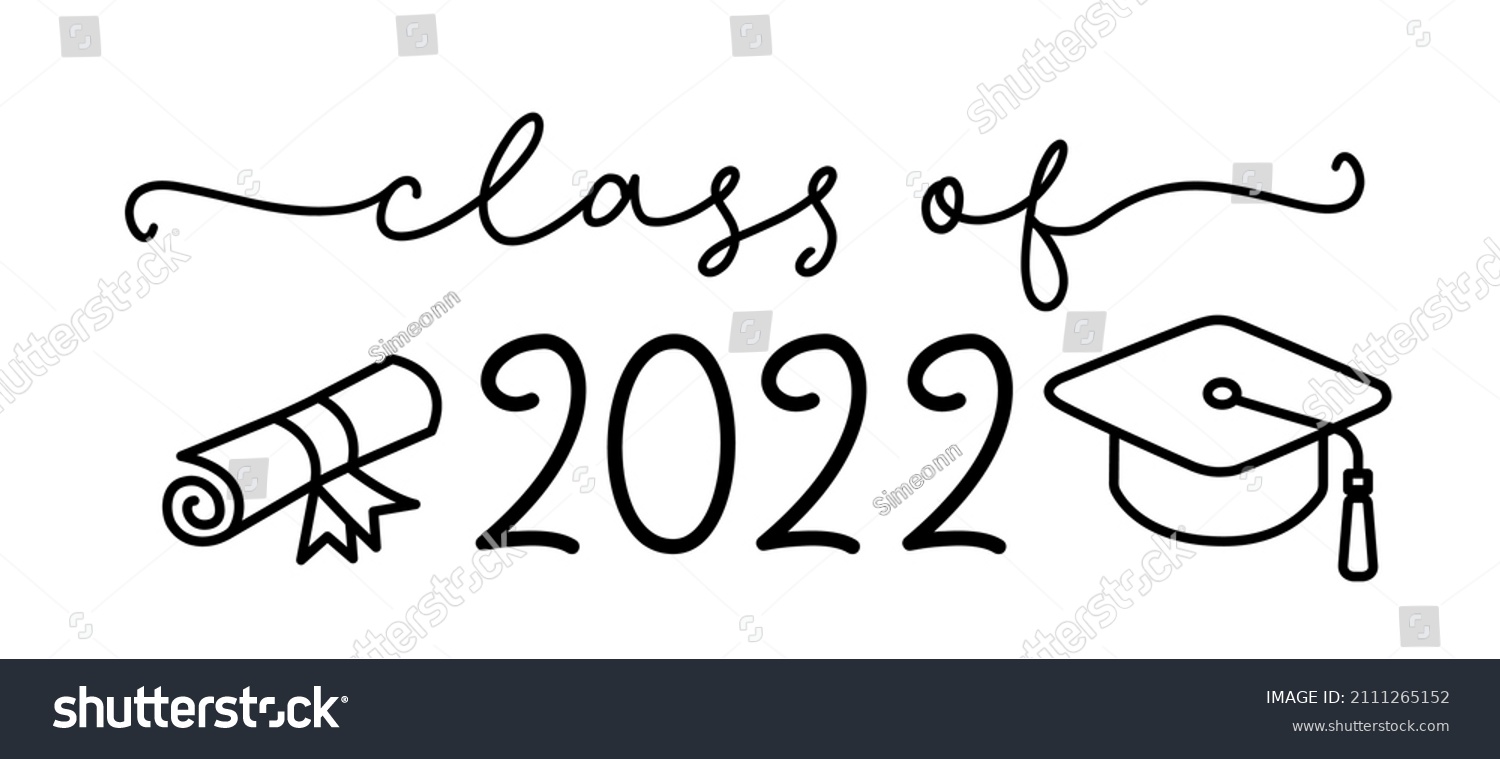 Class 2022 Graduation Logo Cap Diploma Stock Vector Royalty Free 2111265152 7268