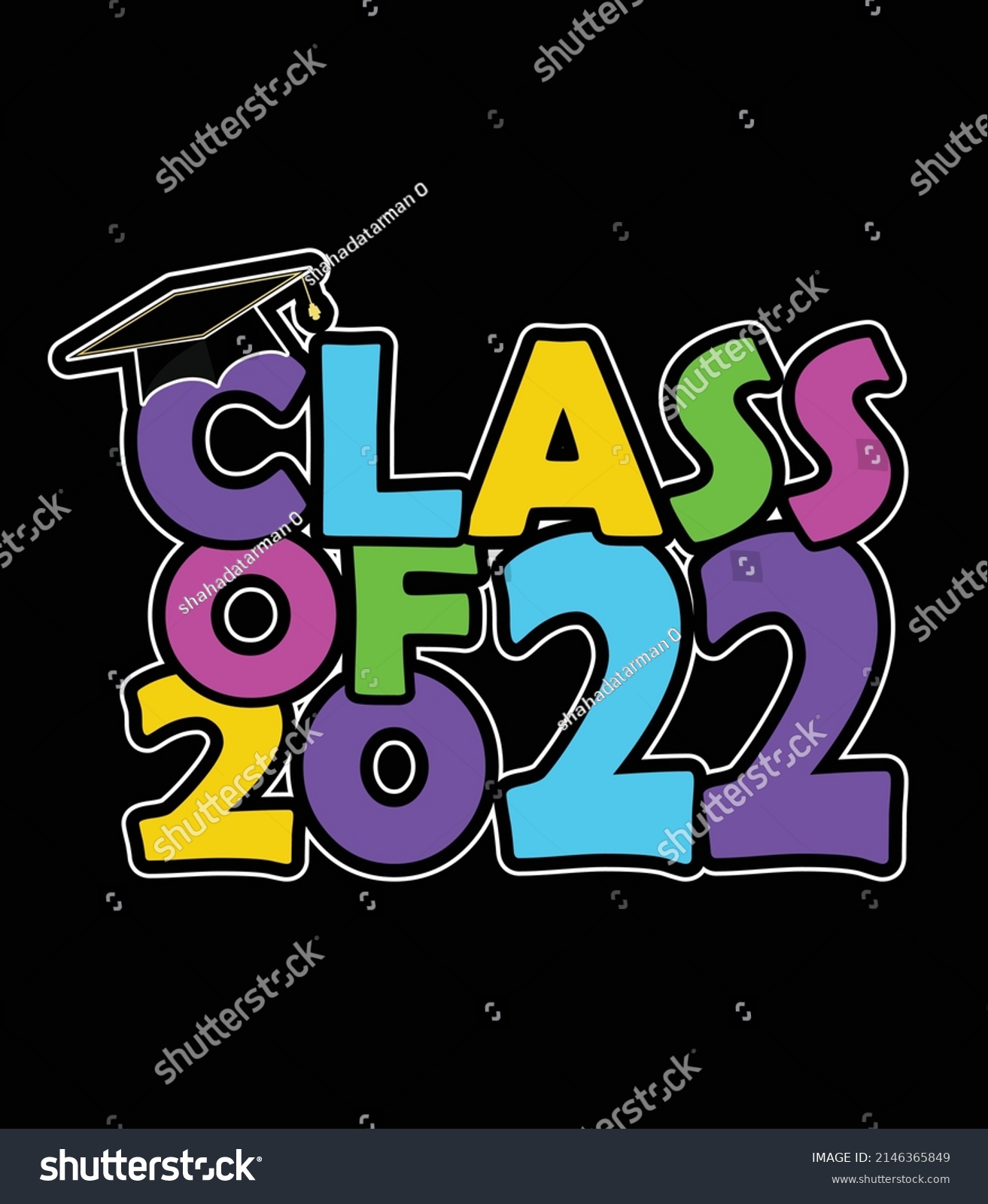 SVG of class of 2022. Graduation t-shirt design. svg